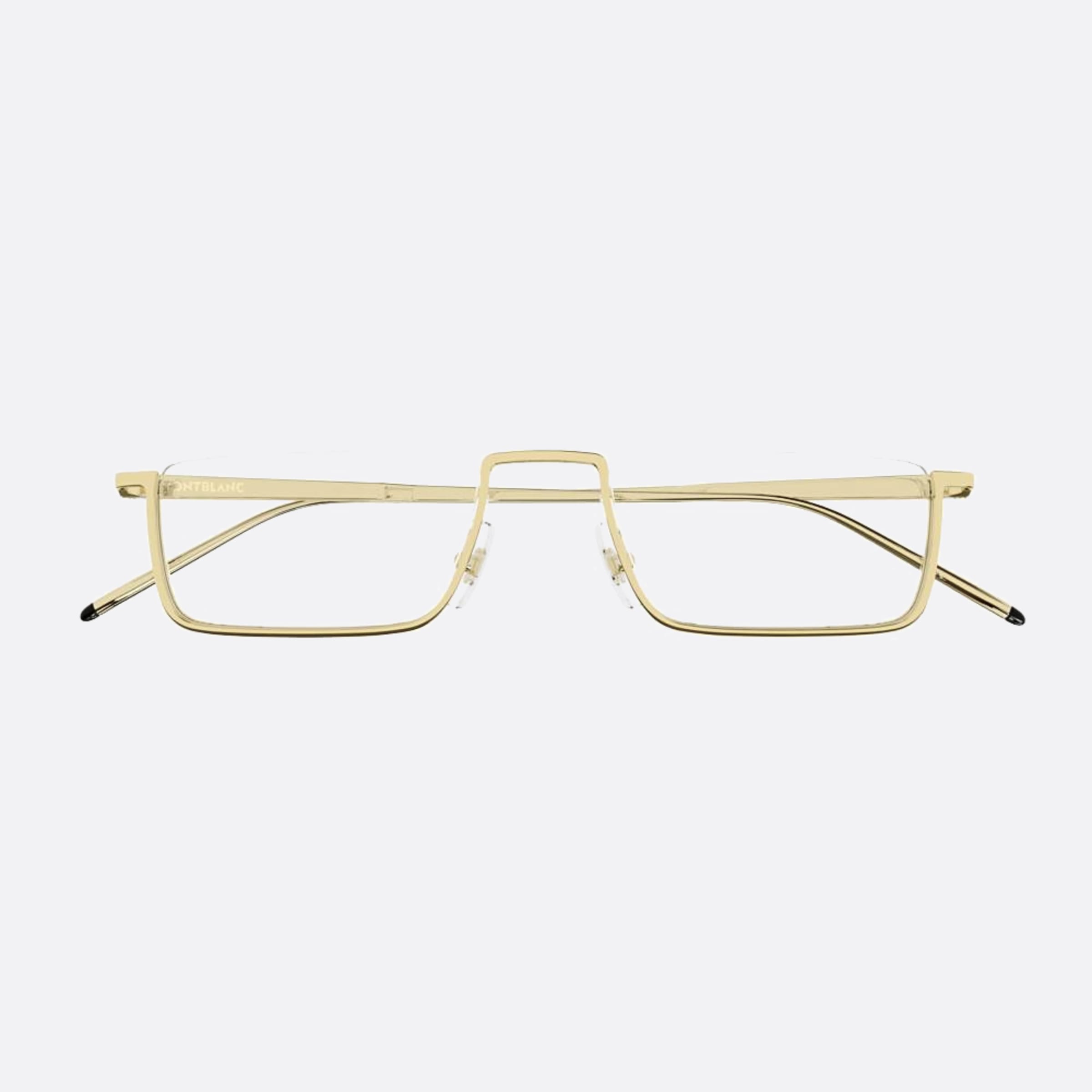 Montblanc 52mm Gold Rectangle Man Eyeglasses - Main View