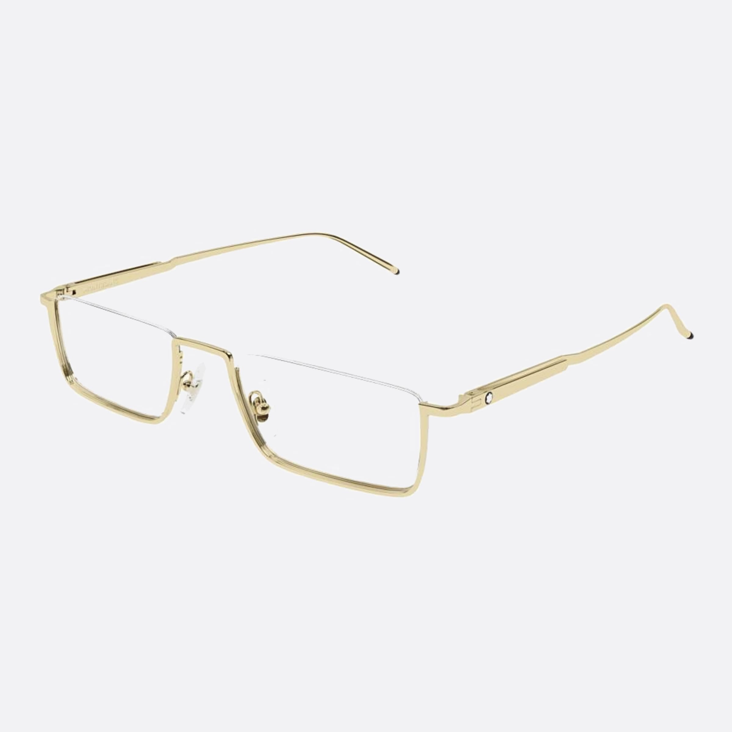 Montblanc 52mm Gold Rectangle Man Eyeglasses - Side View