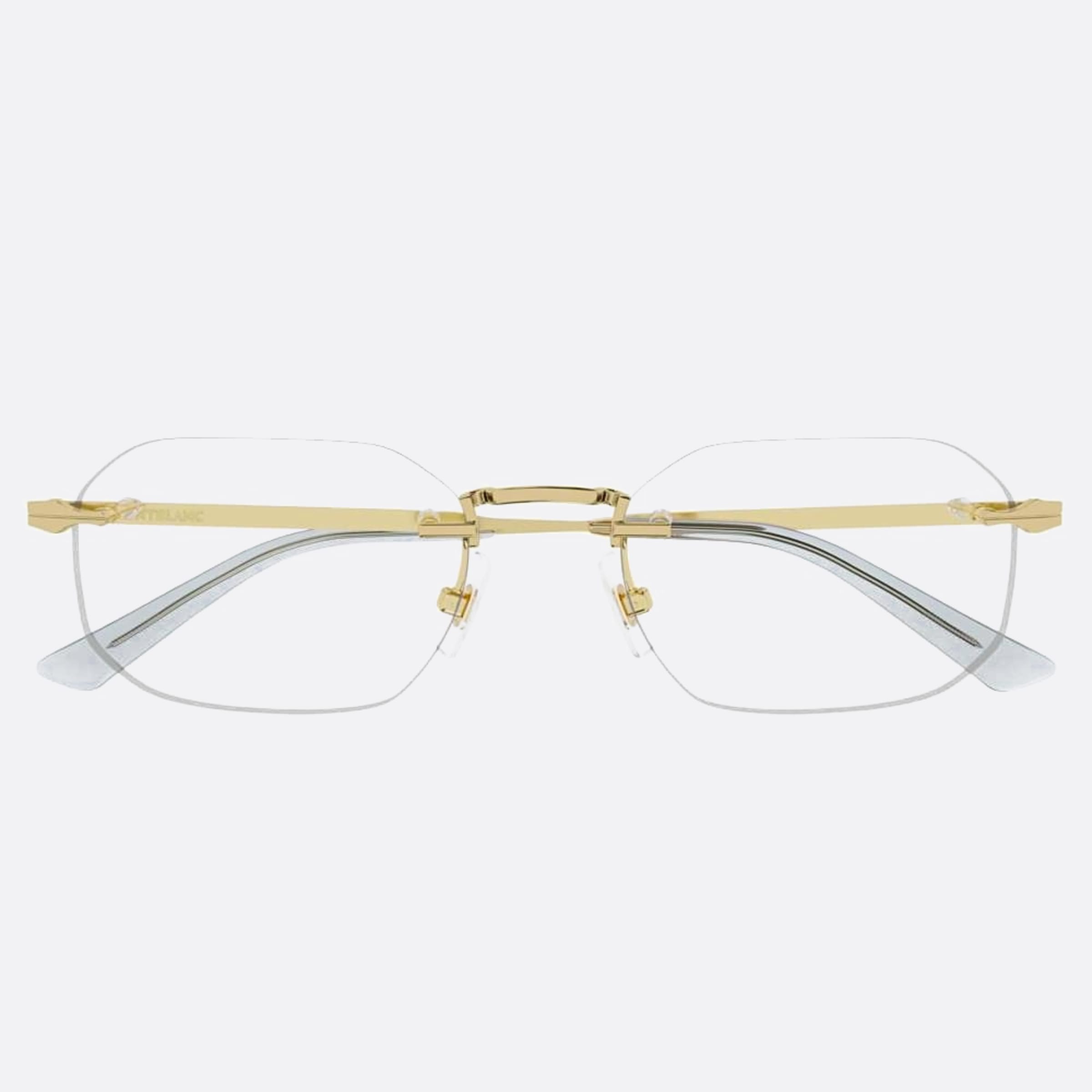 Montblanc 54mm Avant Premiere Gold Geometric Man Eyeglasses - Main View