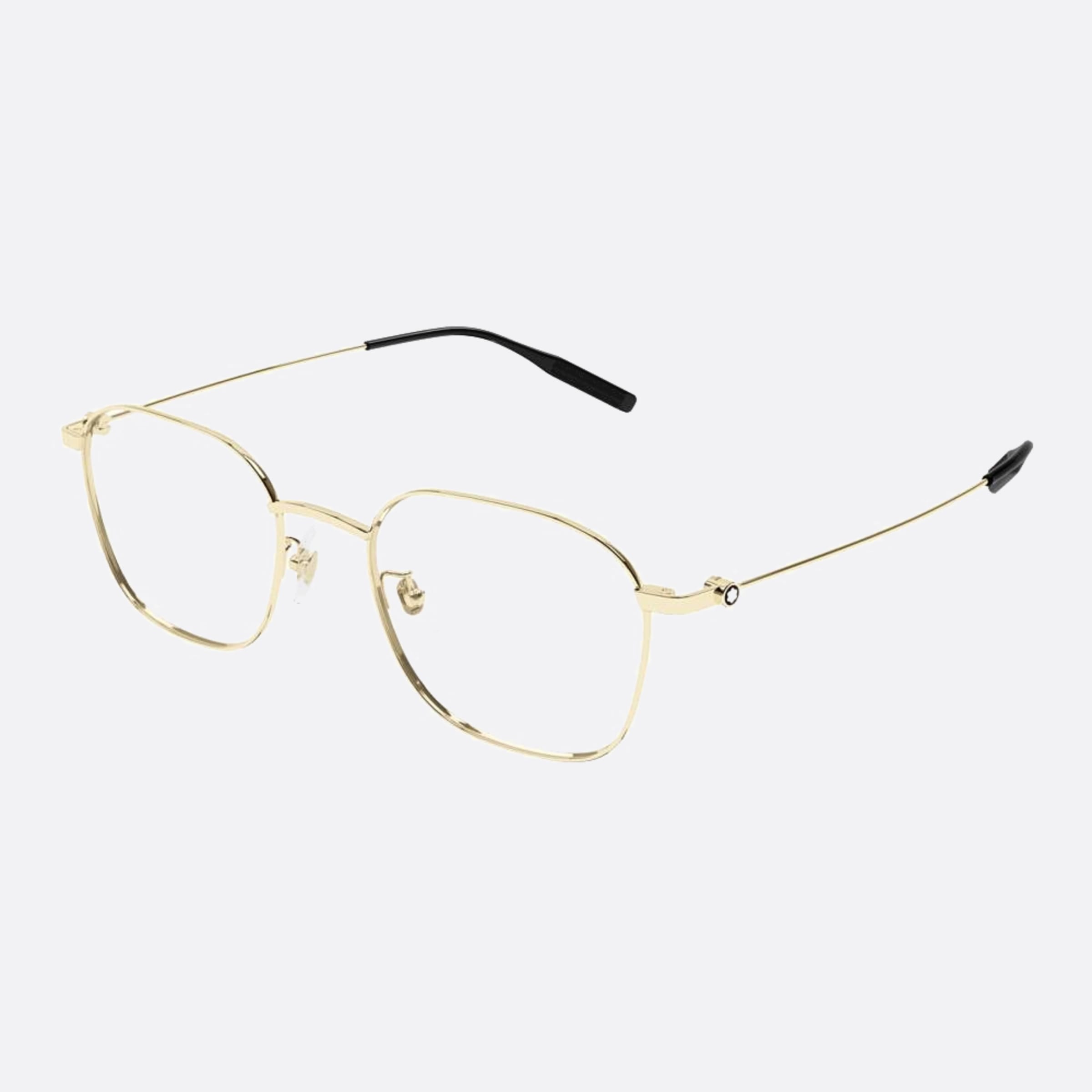 Montblanc 52mm Mb0371oa Gold Geometric Men Eyeglasses - Side View
