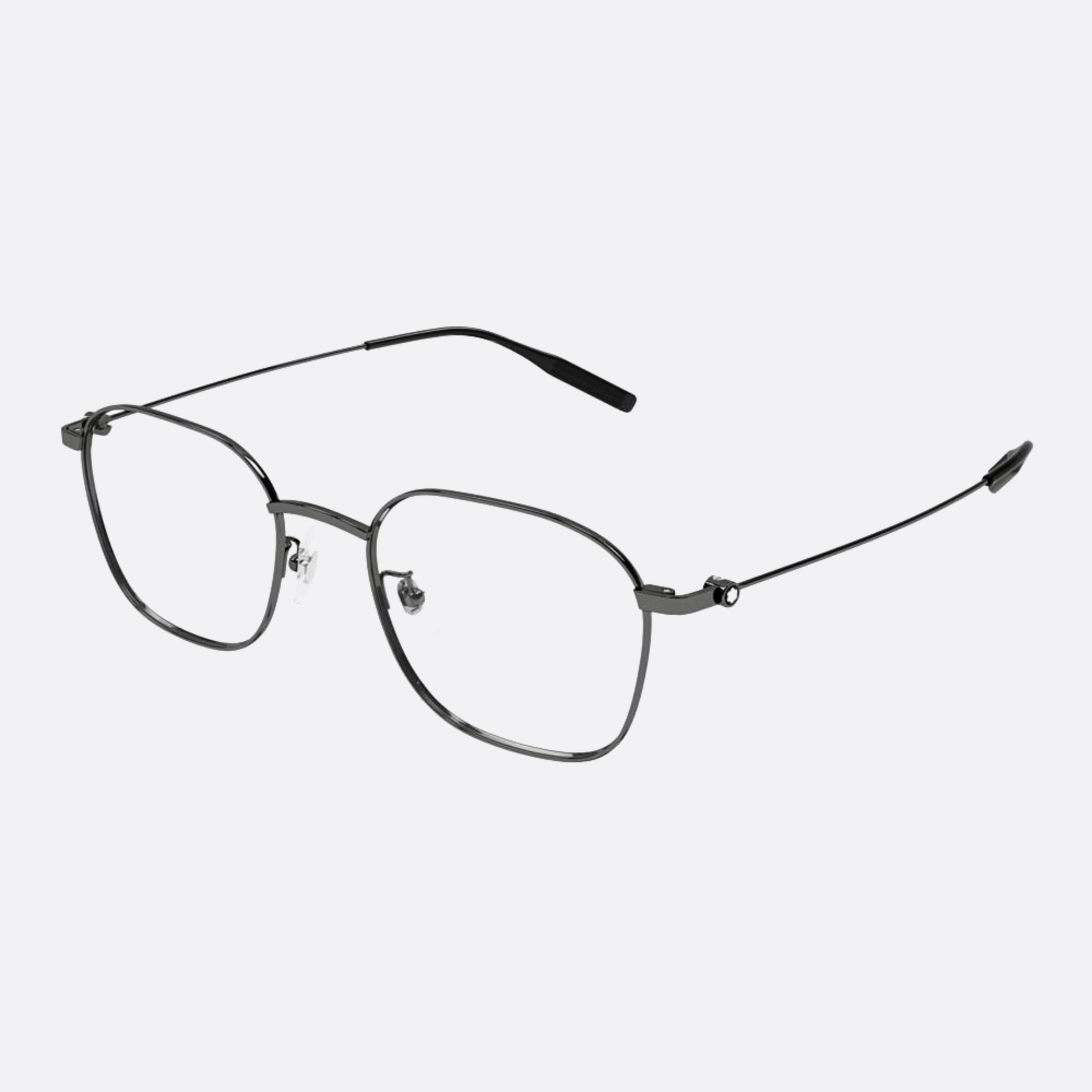 Montblanc 52mm Mb0371oa Black Geometric Men Eyeglasses - Side View