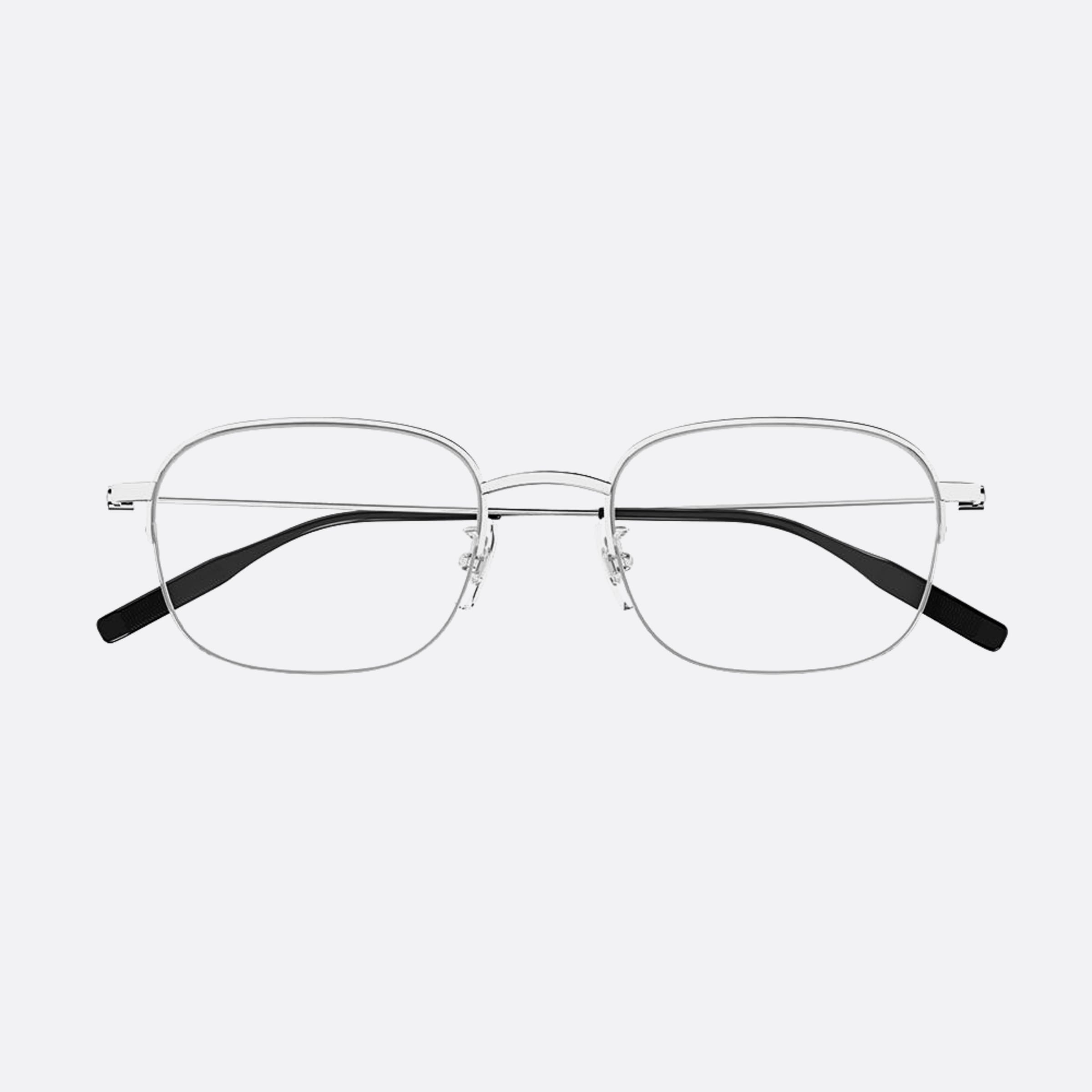 Montblanc 51mm Mb0372oa Silver Geometric Men Eyeglasses - Main View
