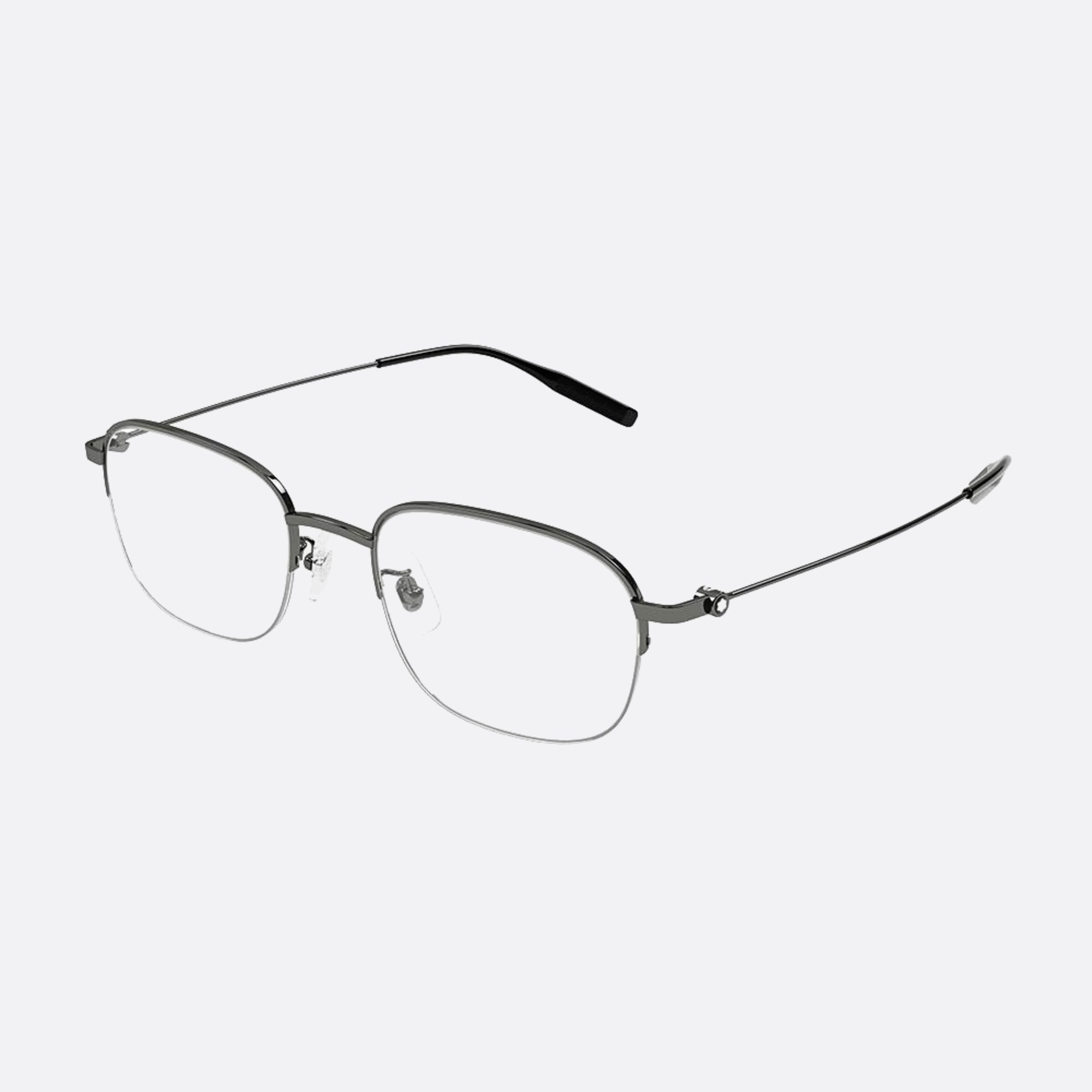 Montblanc 51mm Mb0372oa Ruthenium Geometric Men Eyeglasses - Side View