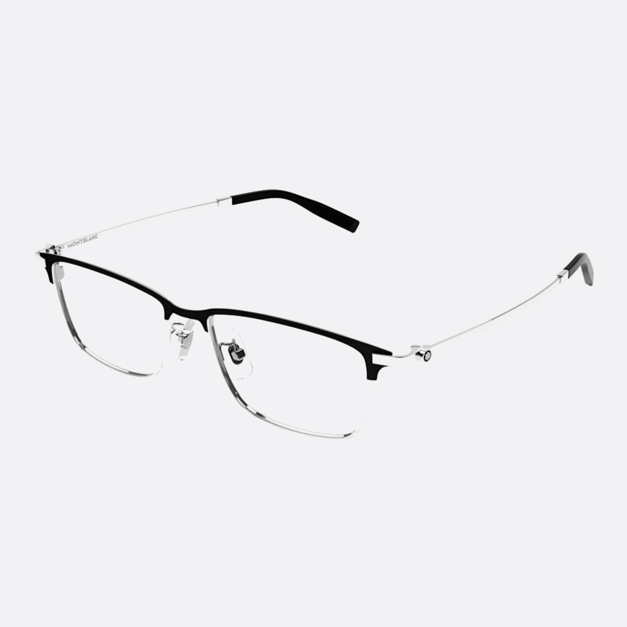 Montblanc 54mm Mb0374oa Silver Rectangle Men Eyeglasses - Side View