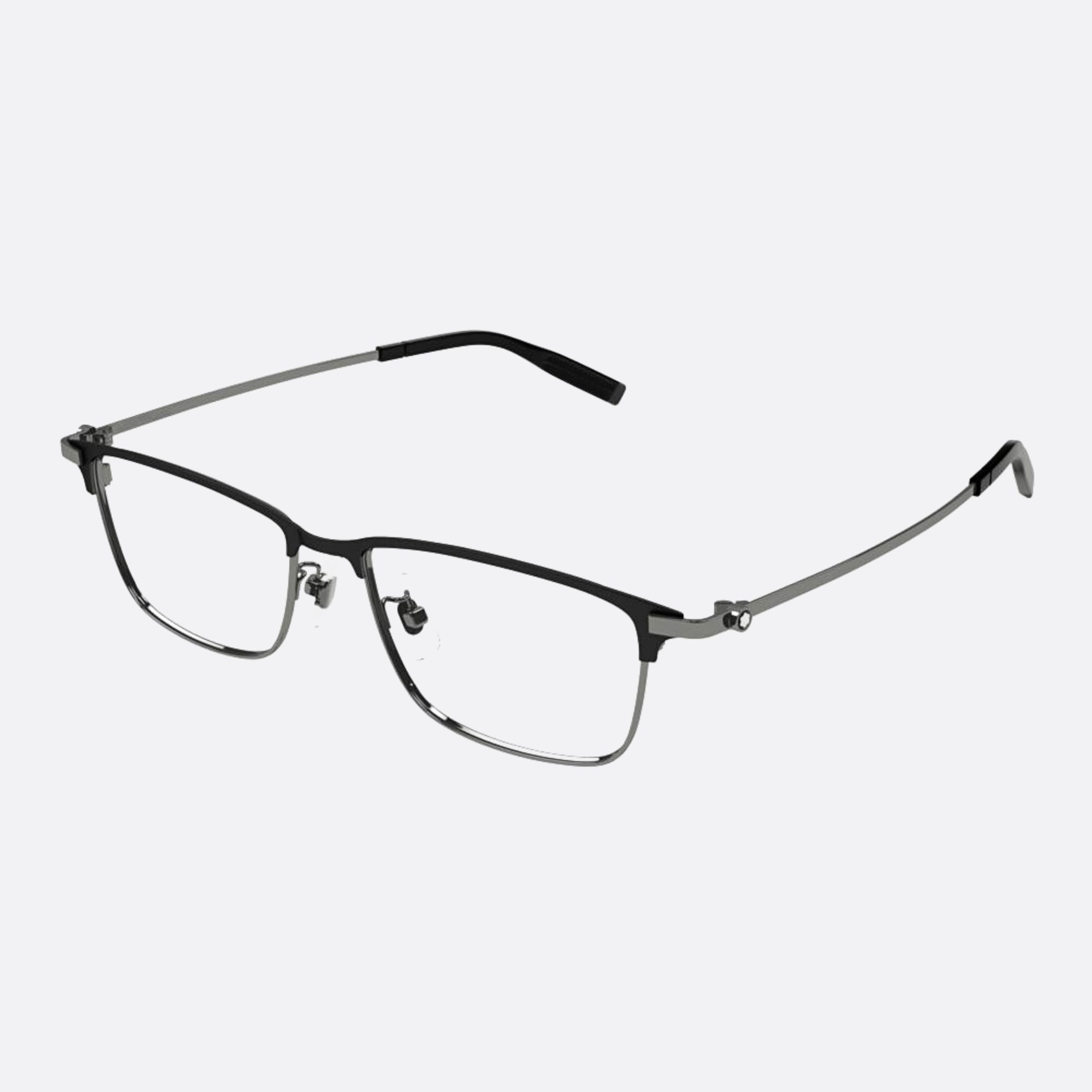 Montblanc 54mm Mb0374oa Ruthenium Rectangle Men Eyeglasses - Side View