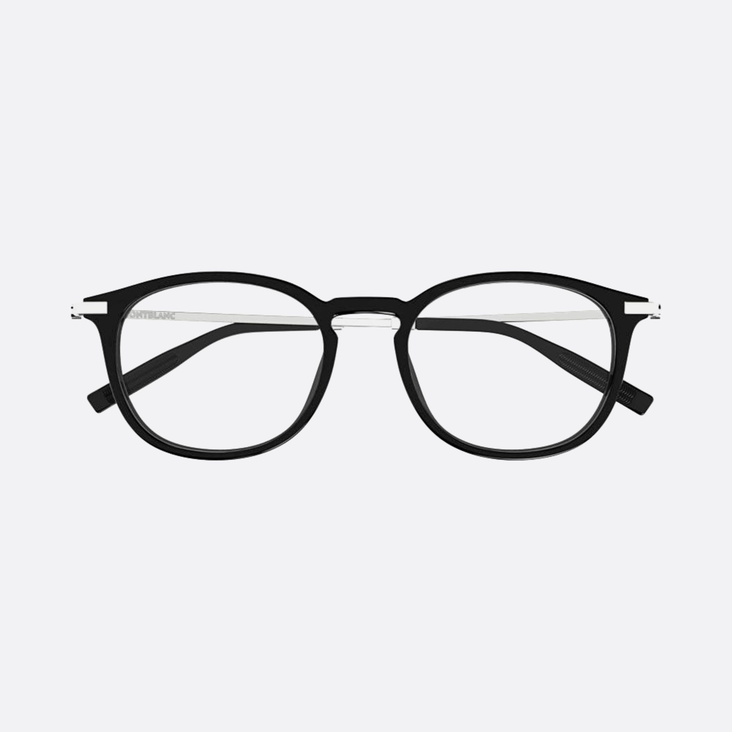 Montblanc 53mm Black Round Man Eyeglasses - Main View