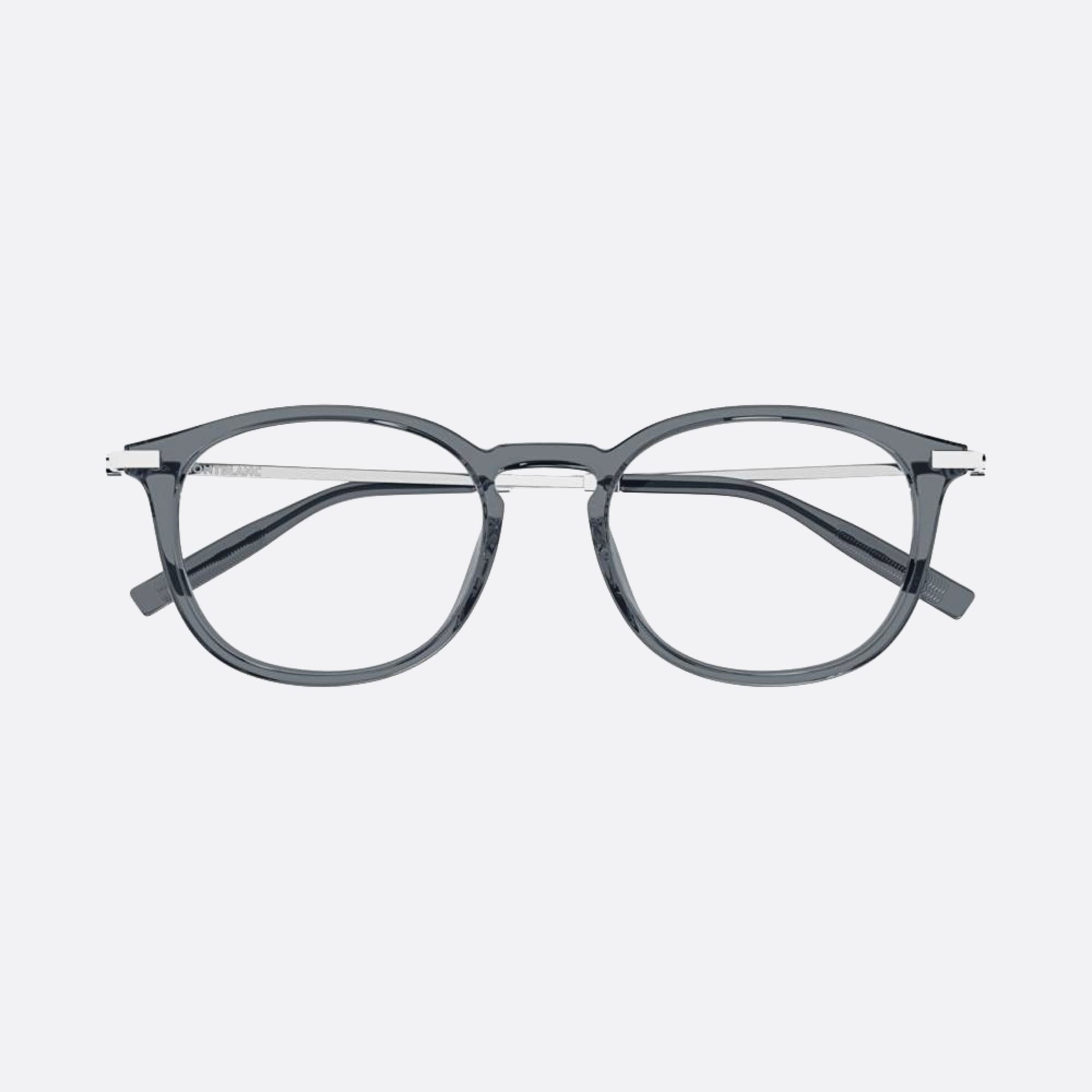 Montblanc 53mm Grey Round Man Eyeglasses - Main View