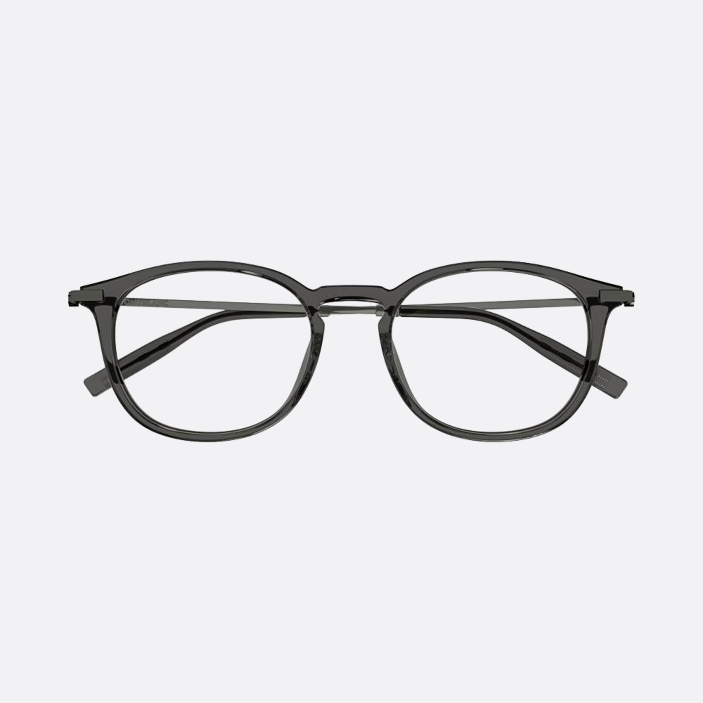 Montblanc 53mm Dgy Grey Round Man Eyeglasses - Main View