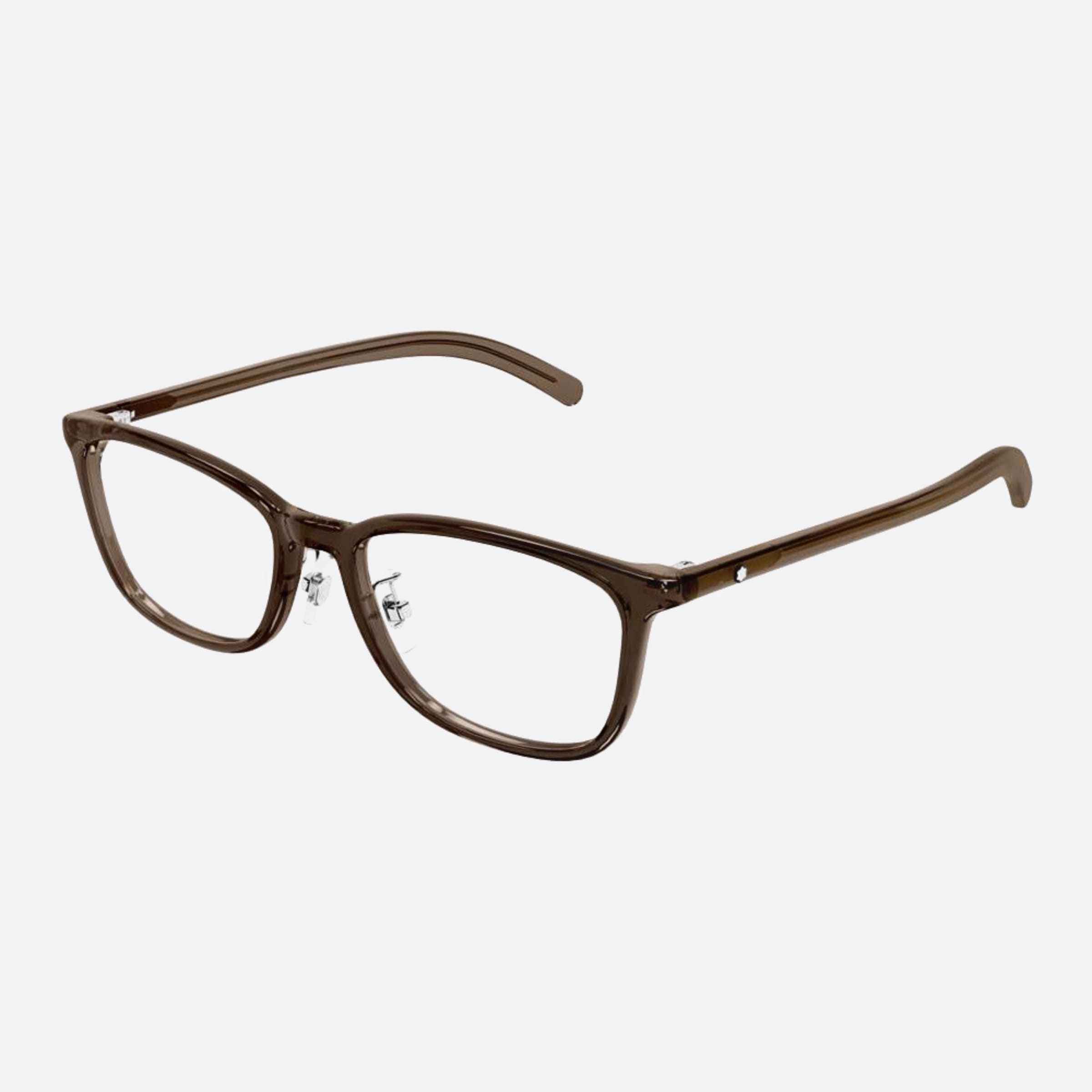 Montblanc 54mm Mb0376oj Brown Squared Men Eyeglasses - Side View
