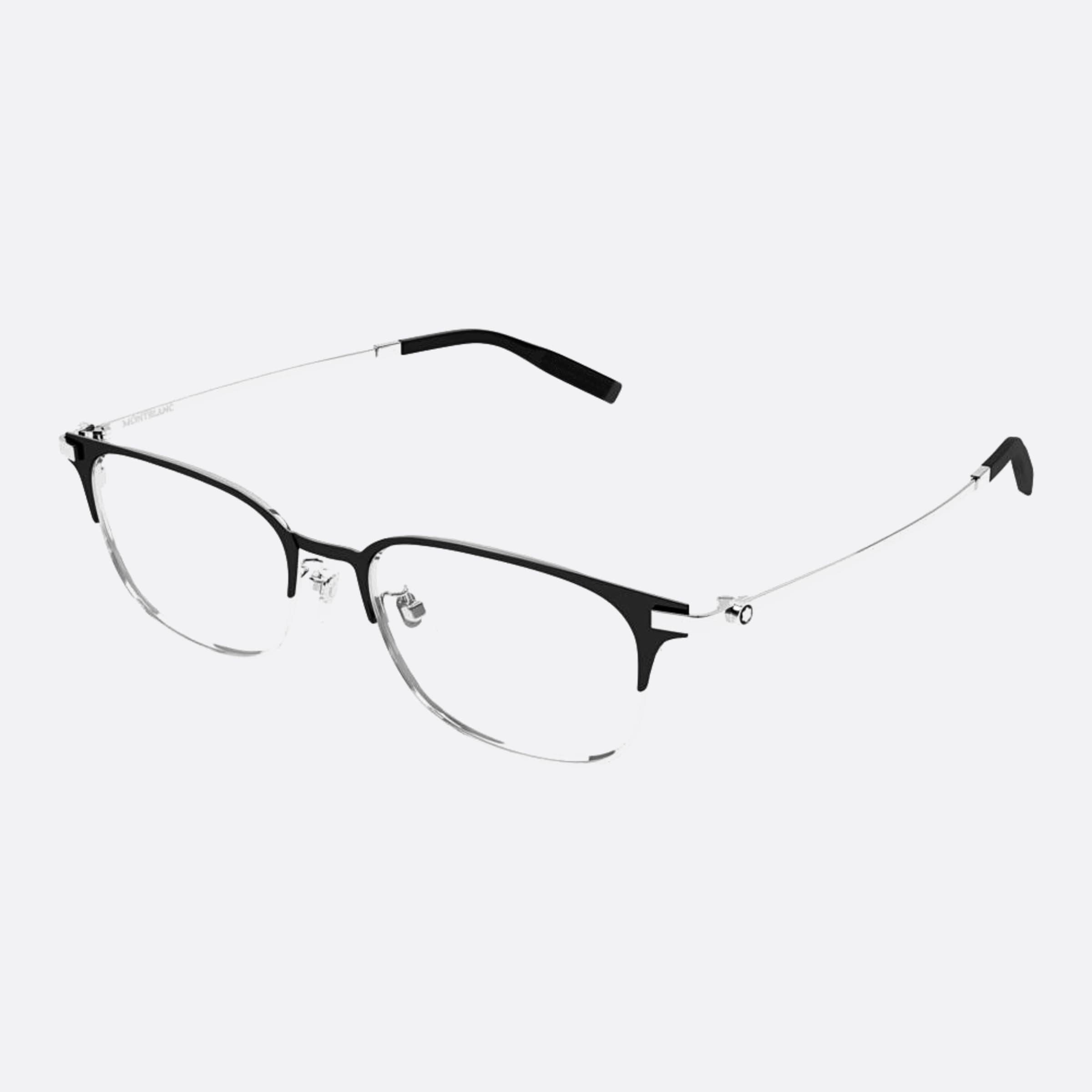 Montblanc 54mm Mb0377oj Silver Squared Men Eyeglasses - Side View