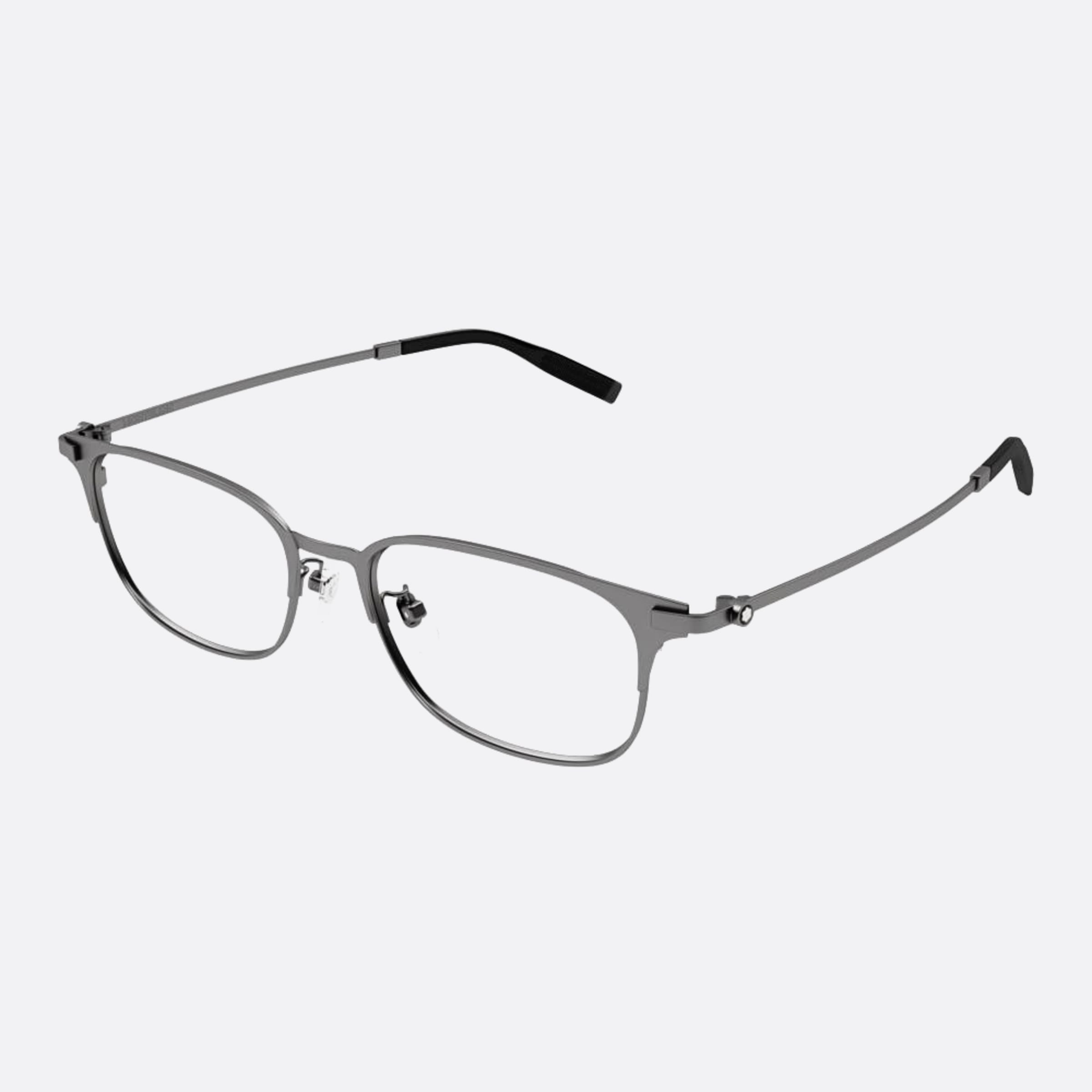 Montblanc 54mm Mb0377oj Ruthenium Squared Men Eyeglasses - Side View