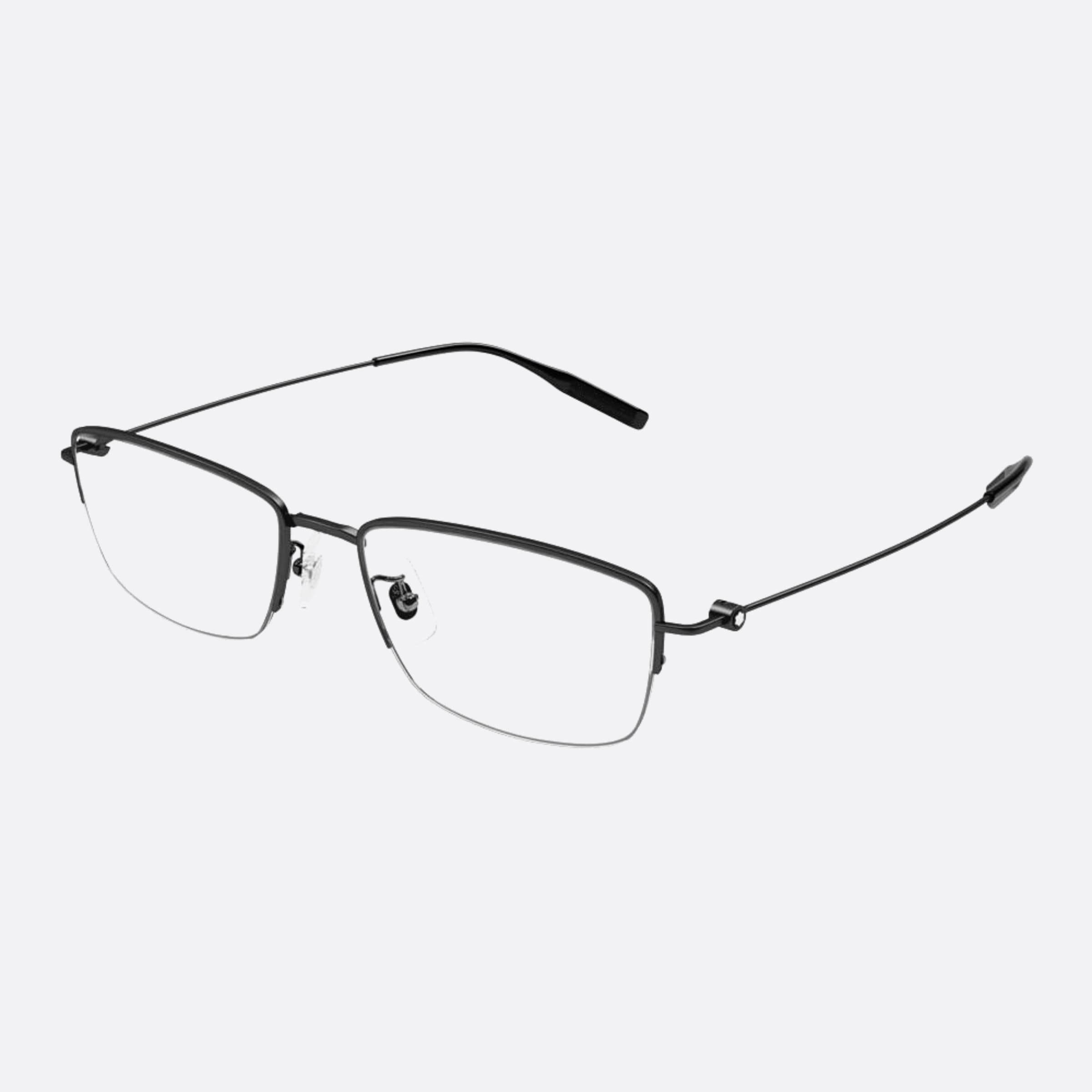 Montblanc 54mm Mb0378oj Black Rectangle Men Eyeglasses - Side View