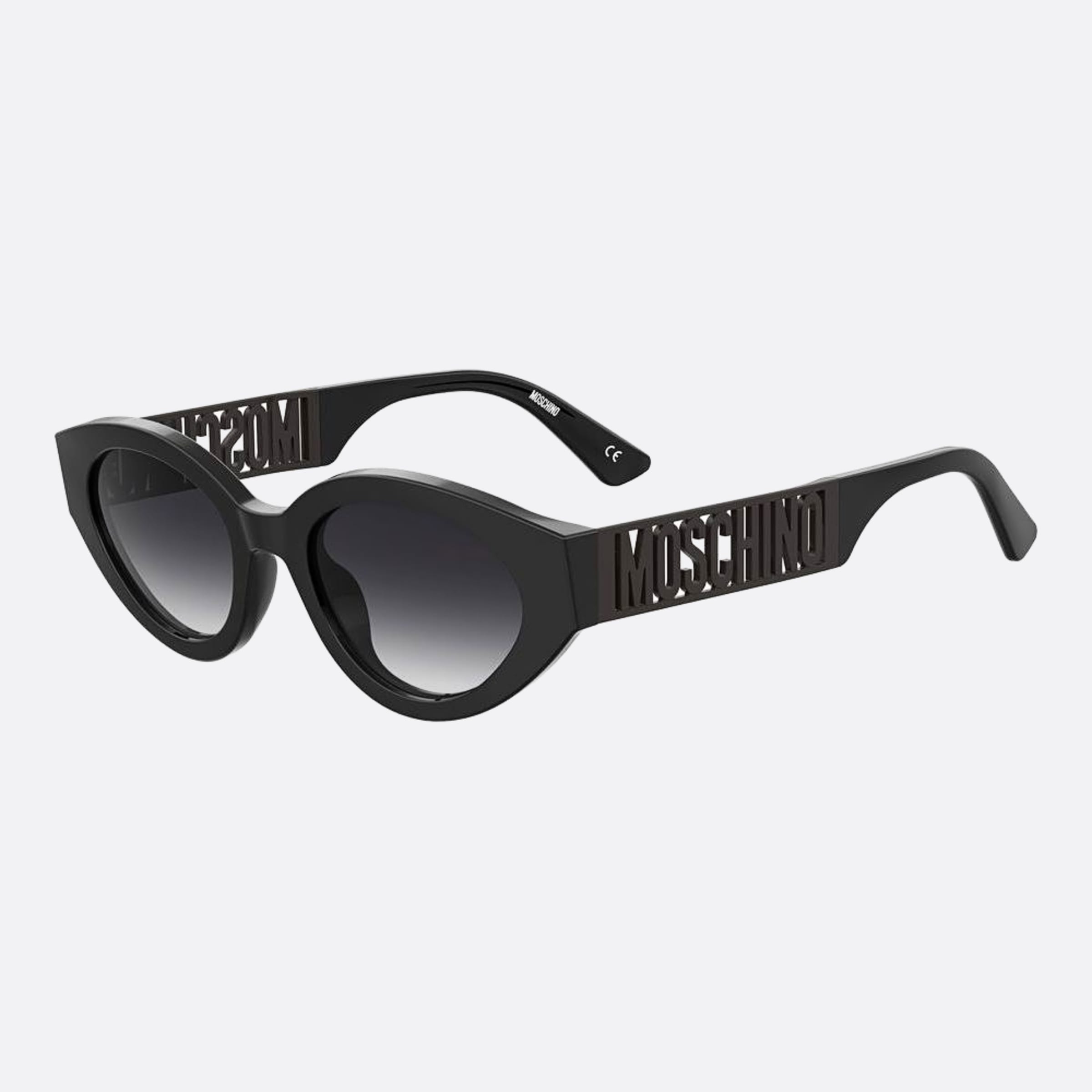 Moschino 51mm Mos160 Black Oval Women Sunglasses - Side View
