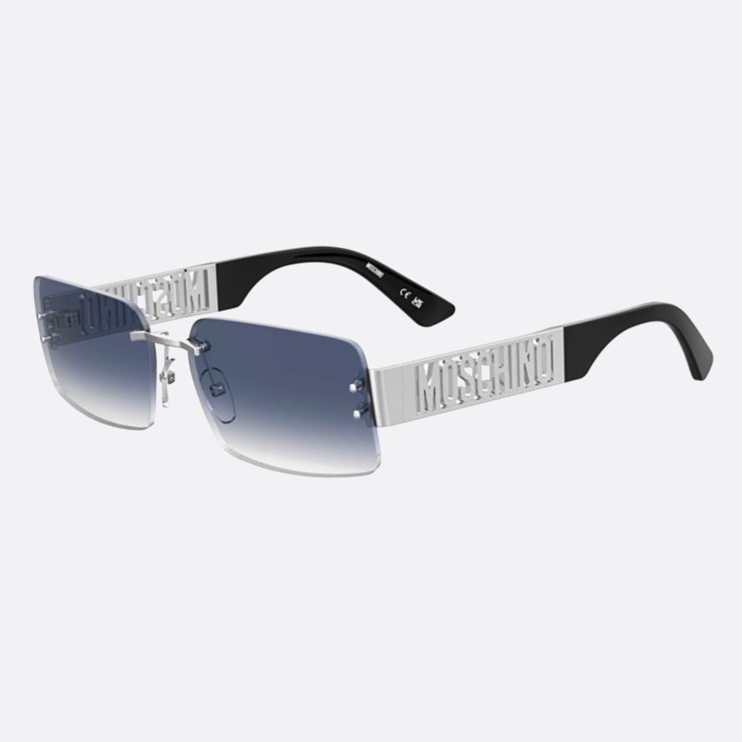 Moschino 61mm Mos169 Ecj Silver Rectangle Women Sunglasses - Side View