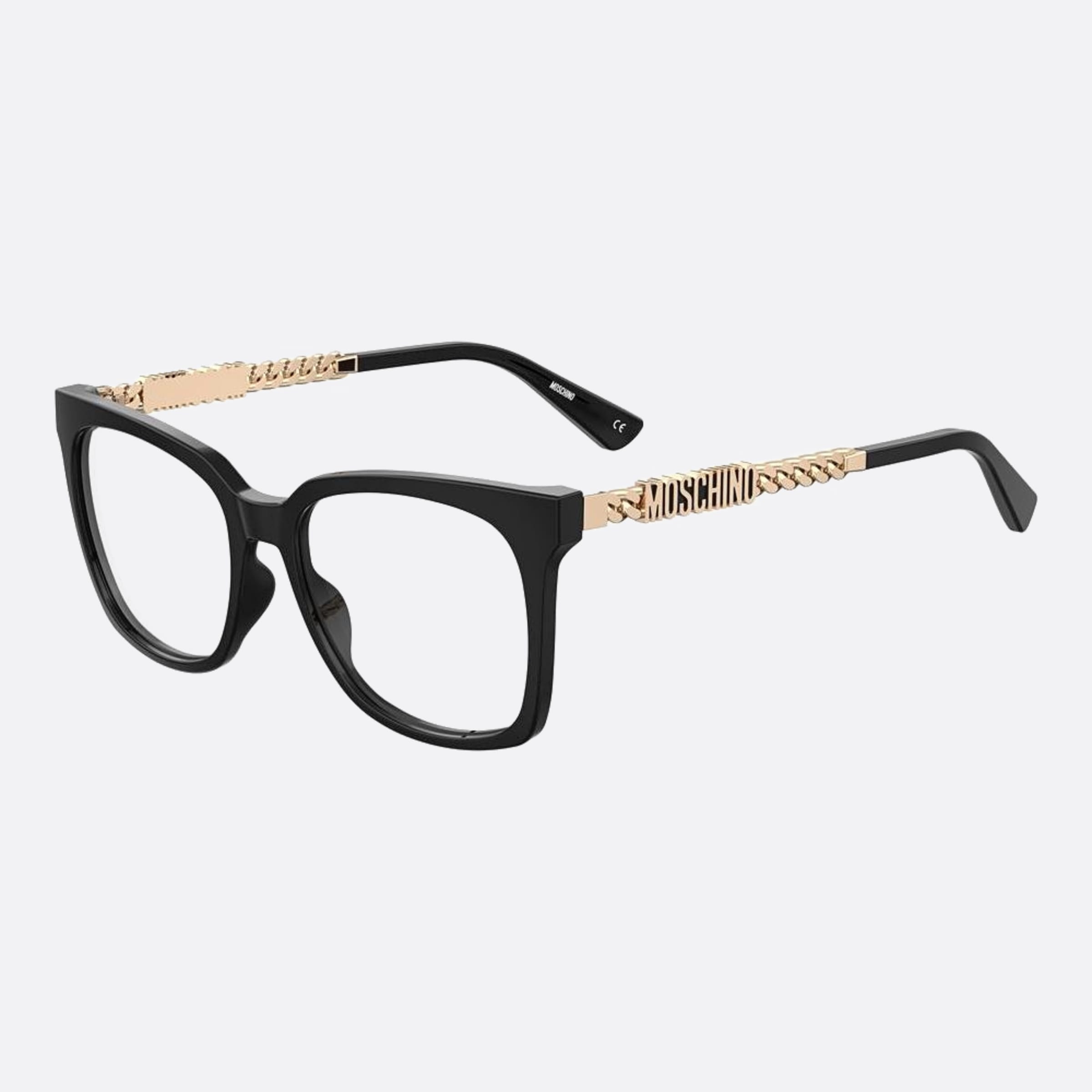 Moschino 52mm Mos627 Black Geometric Women Eyeglasses - Side View