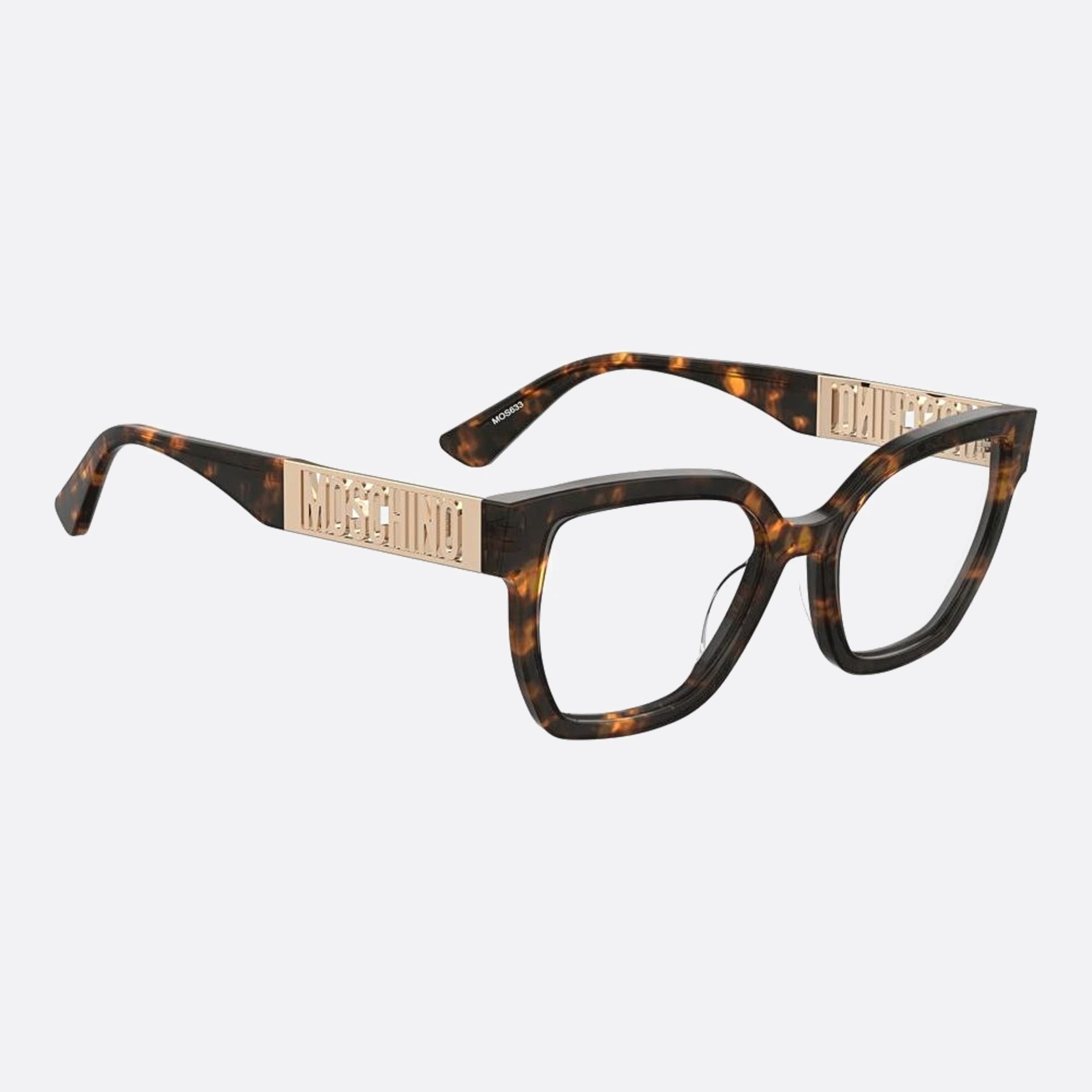 Moschino 52mm Mos633 Havana Rectangle Women Eyeglasses - Side View