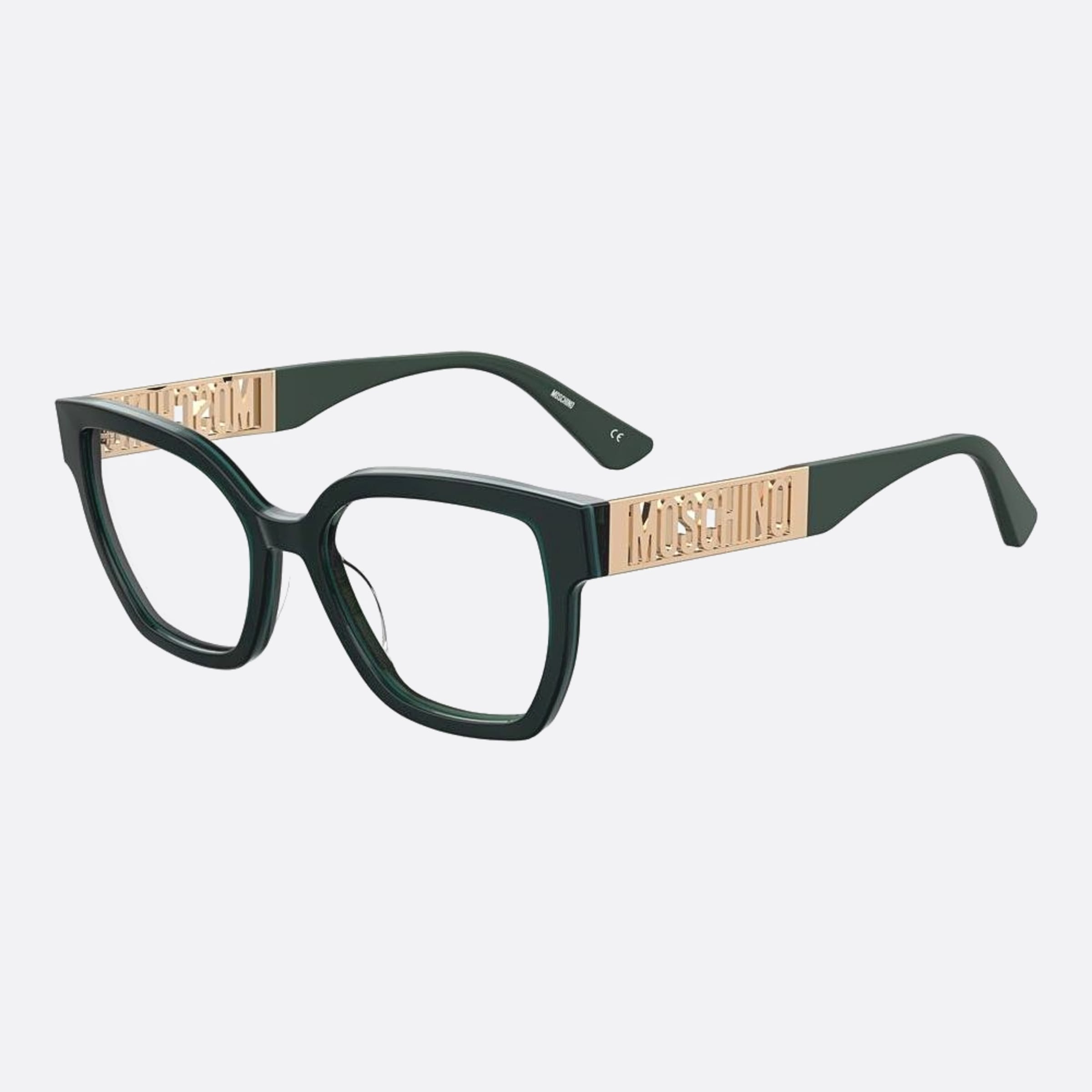 Moschino 52mm Mos633 1ed Green Rectangle Women Eyeglasses - Side View