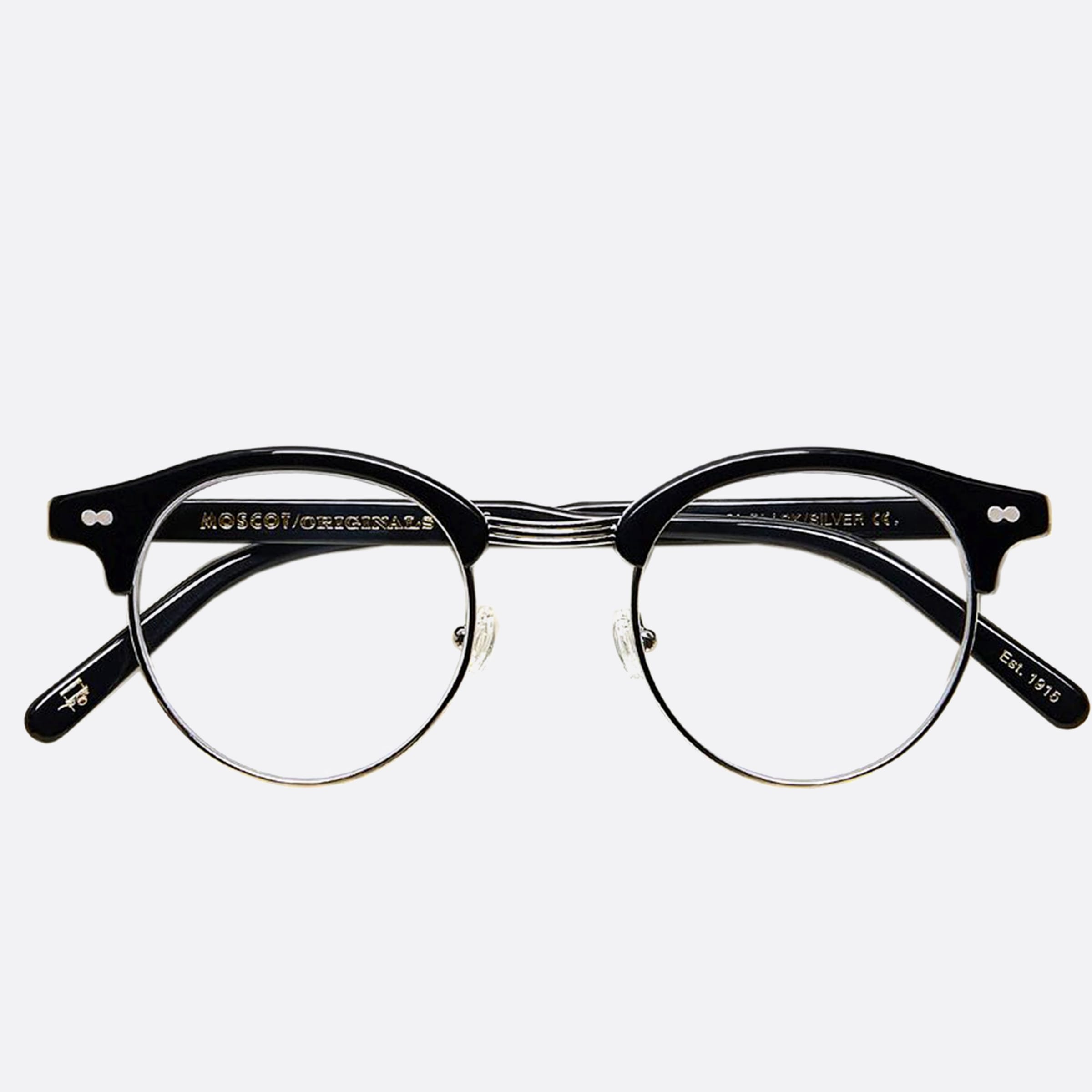 Moscot 46mm Aidim Blks Black Round Unisex Eyeglasses - Side View