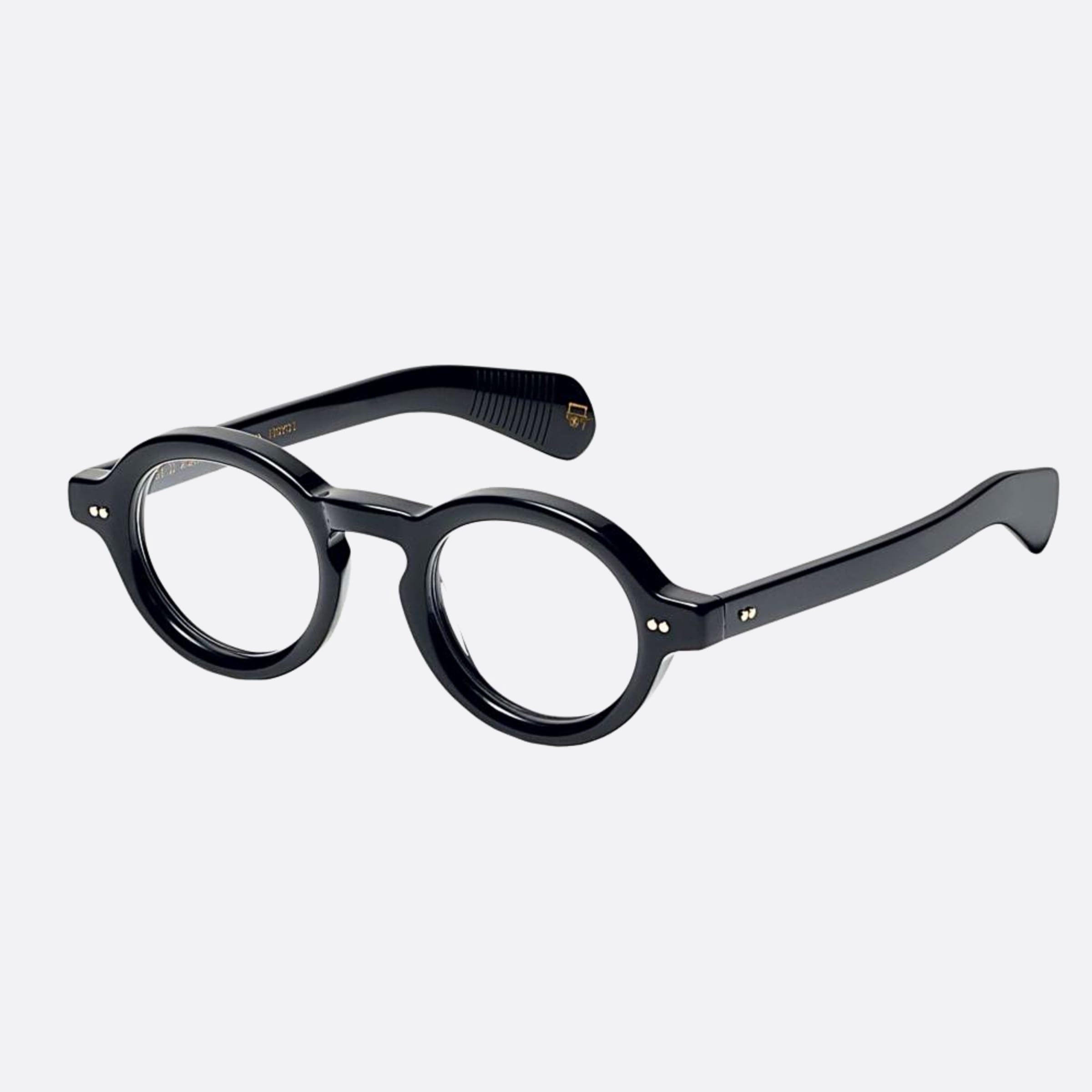 Moscot 46mm Foygel Black Round Unisex Eyeglasses - Side View