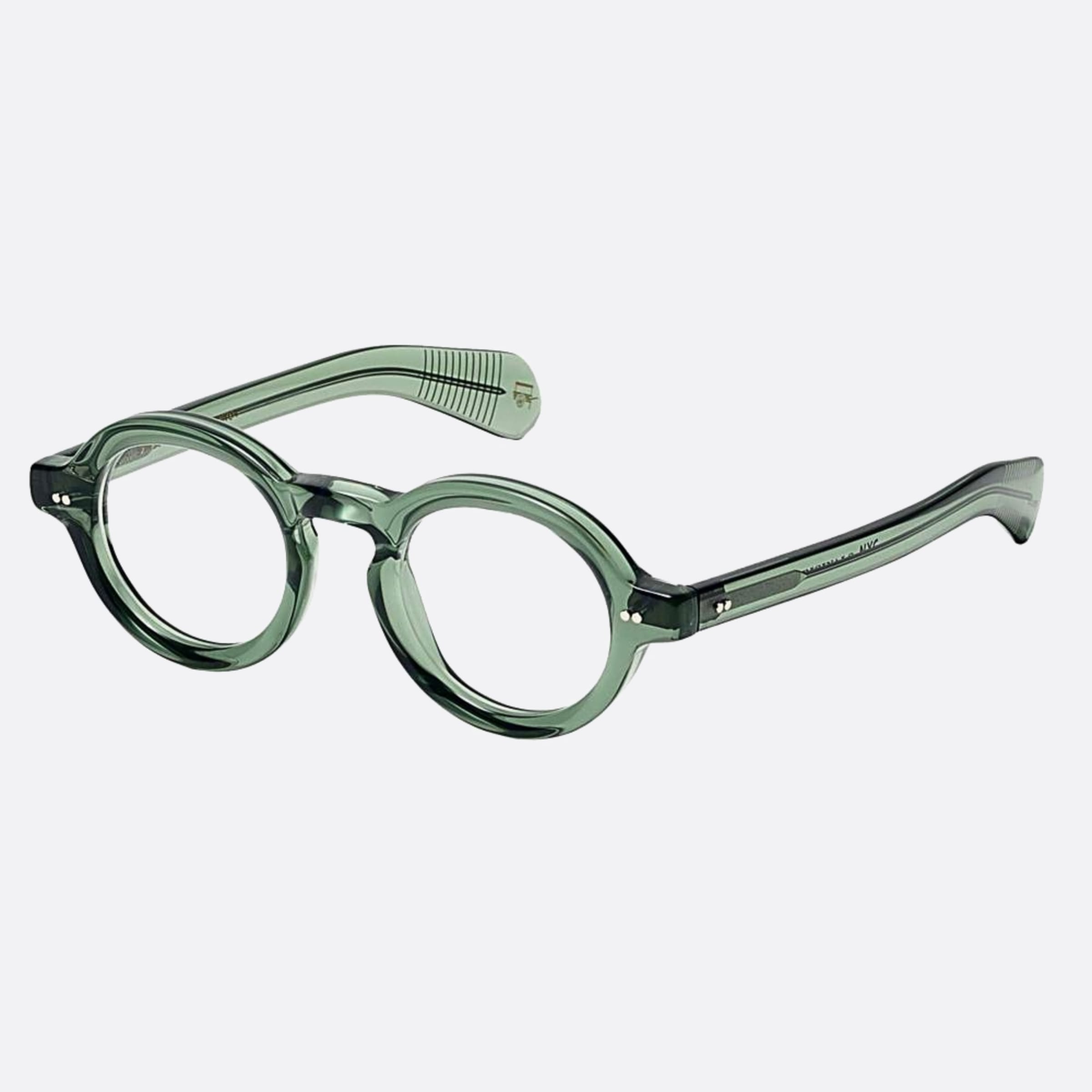 Moscot 43mm Foygel Green Round Unisex Eyeglasses - Side View