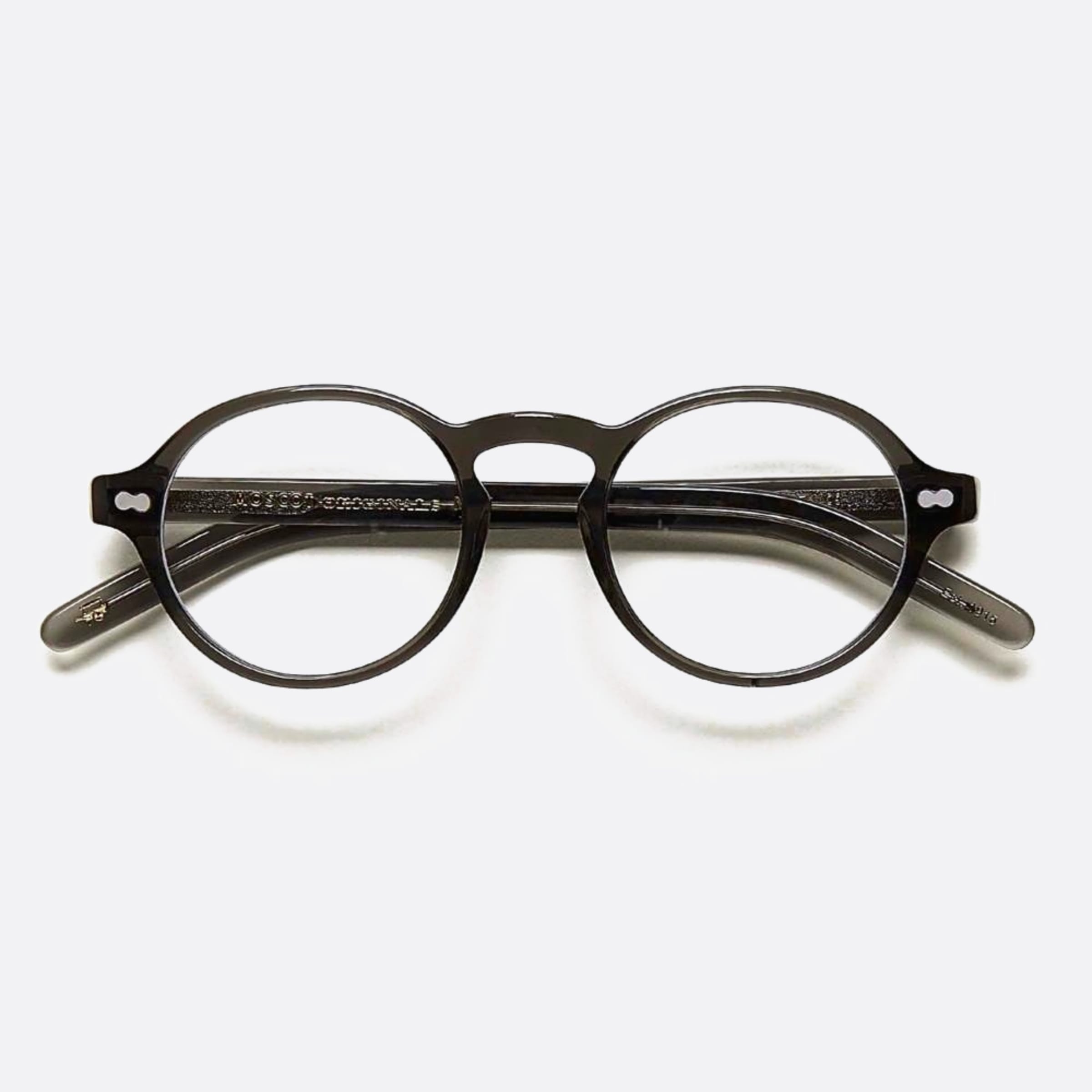 Moscot 49mm Glick Grey Round Unisex Eyeglasses - Main View