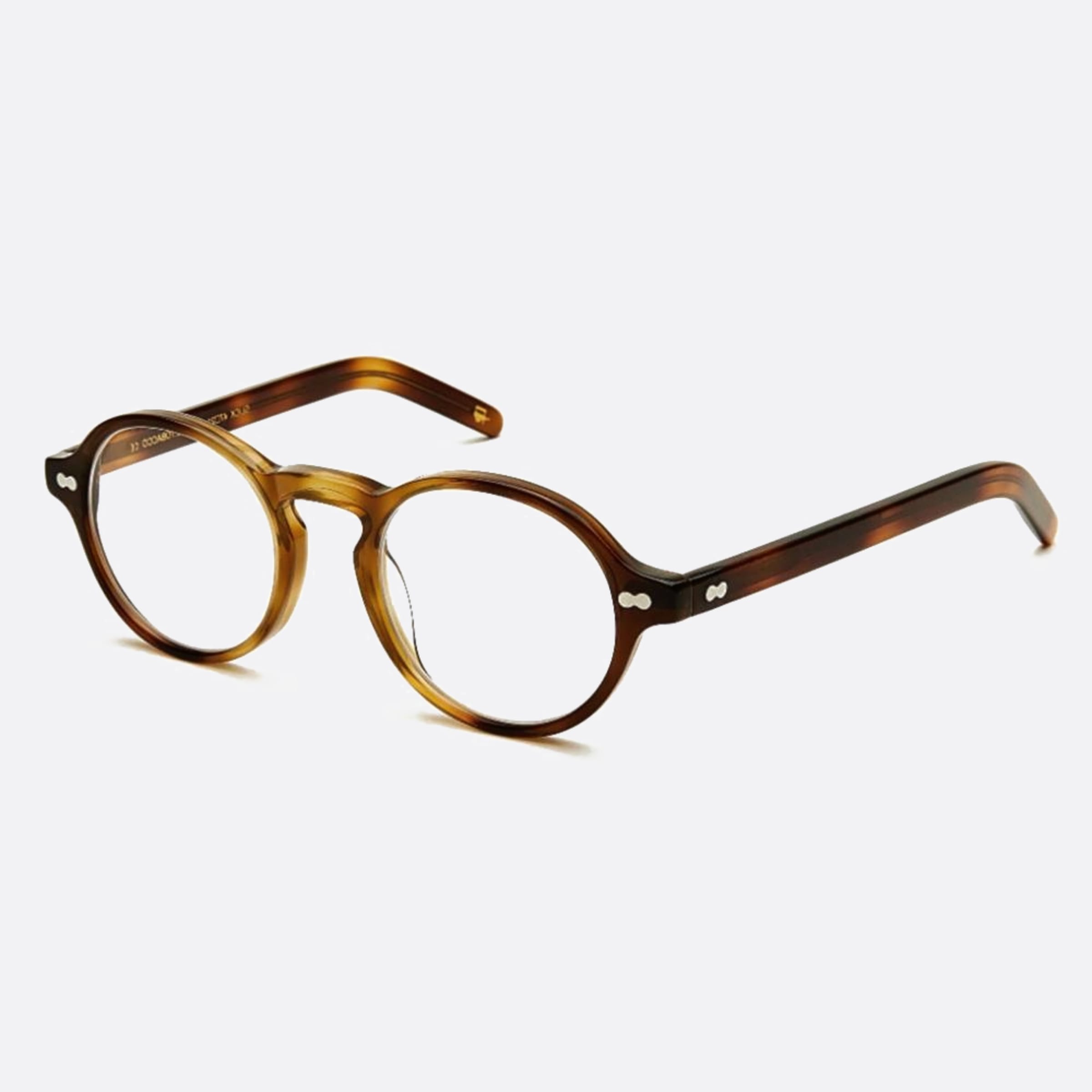 Moscot 49mm Glick Tob Havana Round Unisex Eyeglasses - Side View