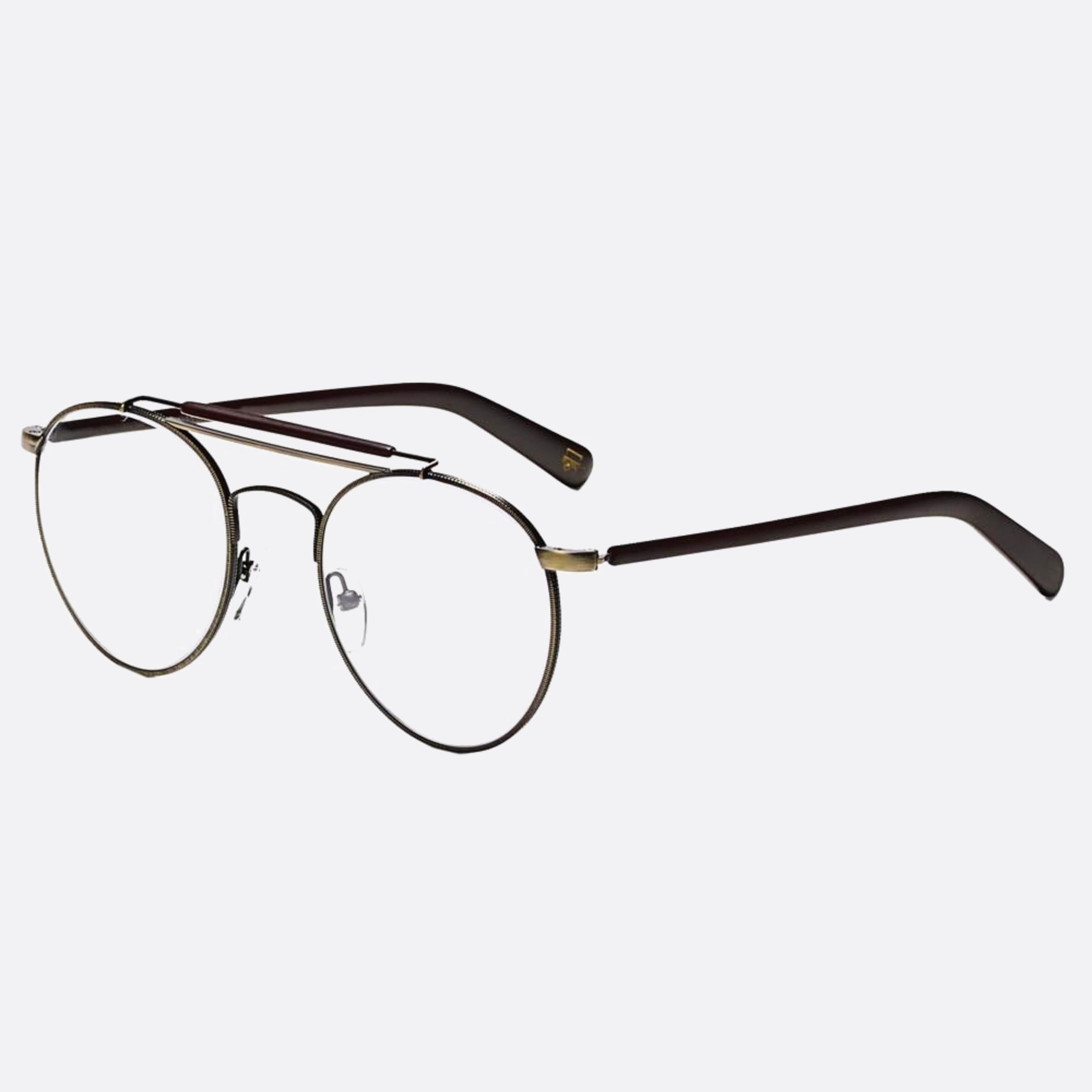 Moscot 52mm Lazer Angddkbw Brown Round Unisex Eyeglasses - Side View