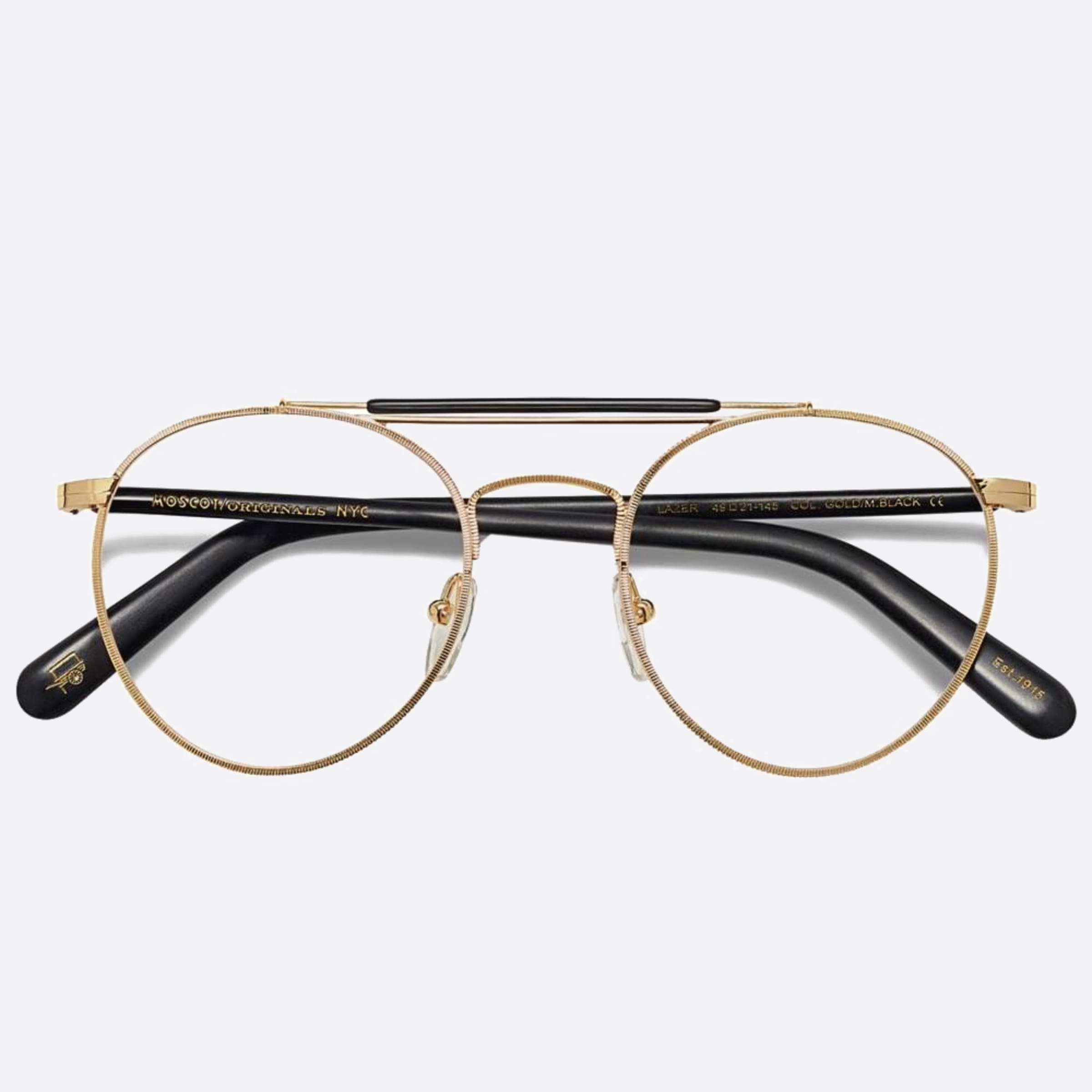Moscot 52mm Lazer Gdmtbk Gold Round Unisex Eyeglasses - Main View