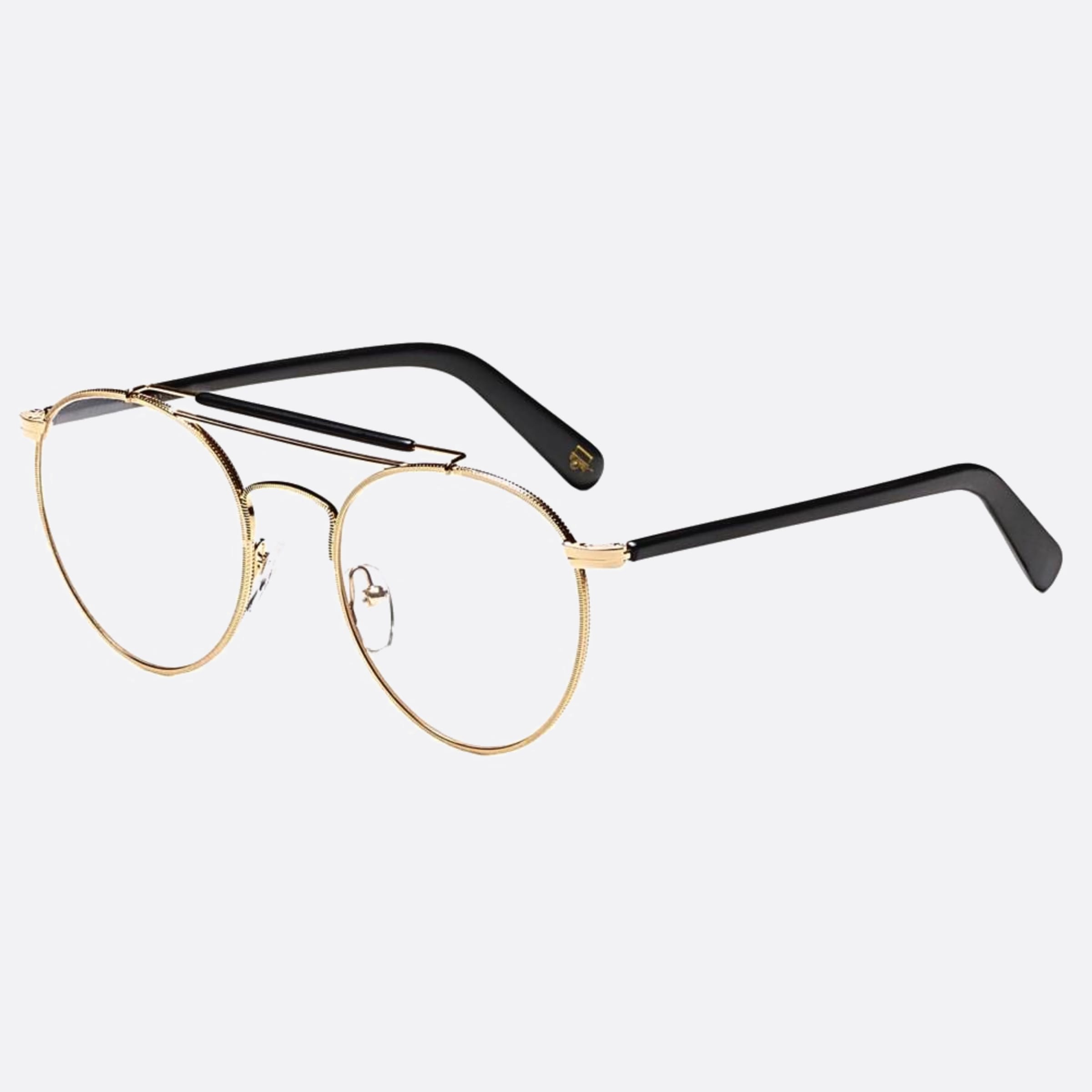 Moscot 52mm Lazer Gdmtbk Gold Round Unisex Eyeglasses - Side View