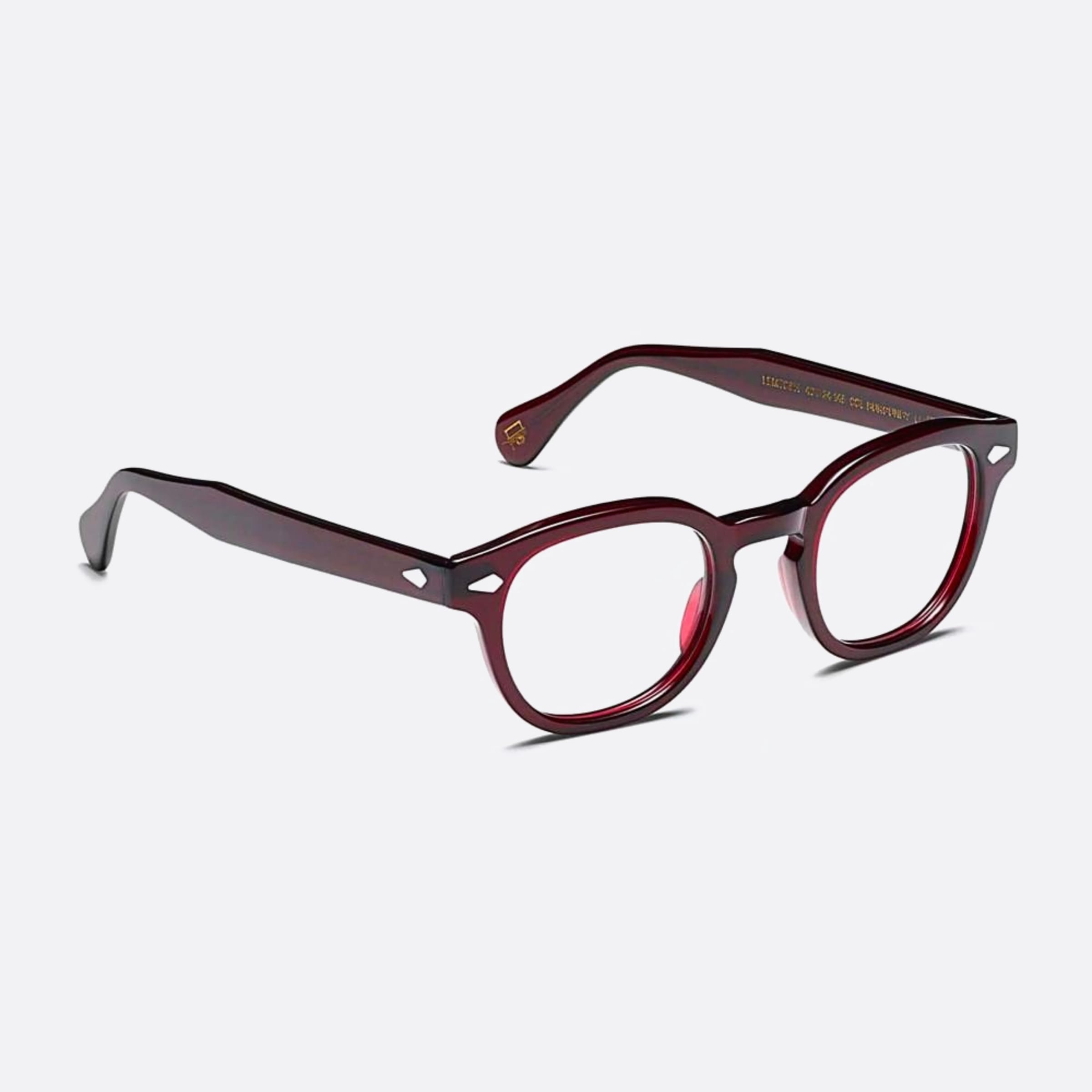 Moscot 44mm Lemtosh Bur Red Geometric Unisex Eyeglasses - Side View