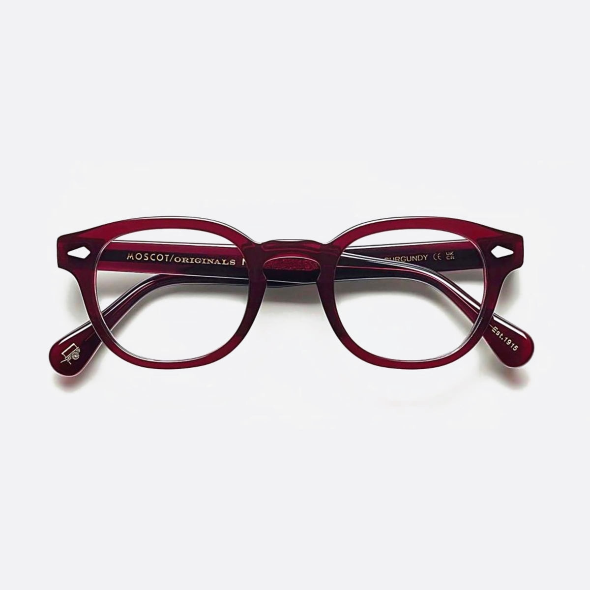 Moscot LEMTOSH BUR 52/24 Unisex Red Geometric Eyeglasses | EYE SOCIETY