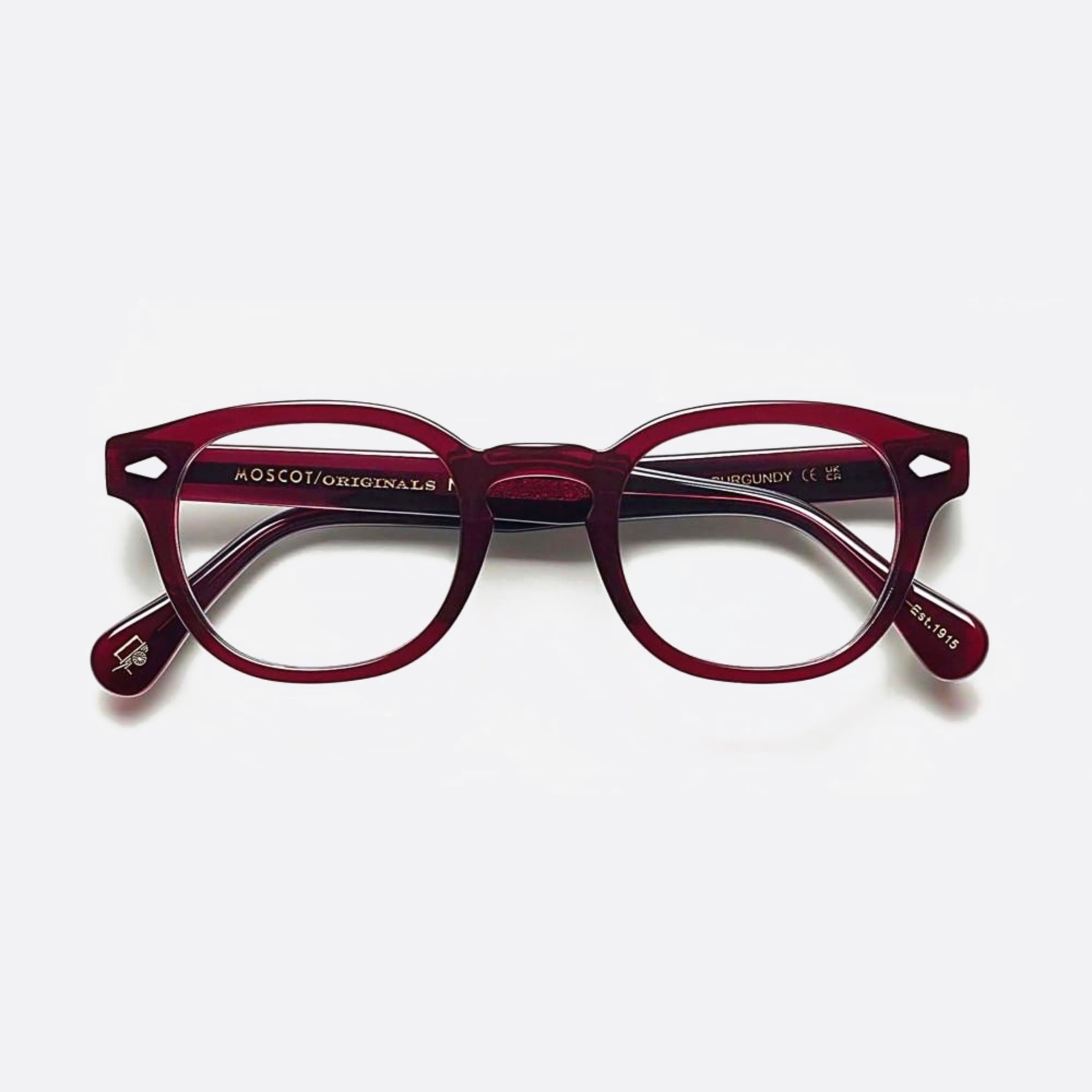 Moscot 52mm Lemtosh Bur Red Geometric Unisex Eyeglasses - Main View
