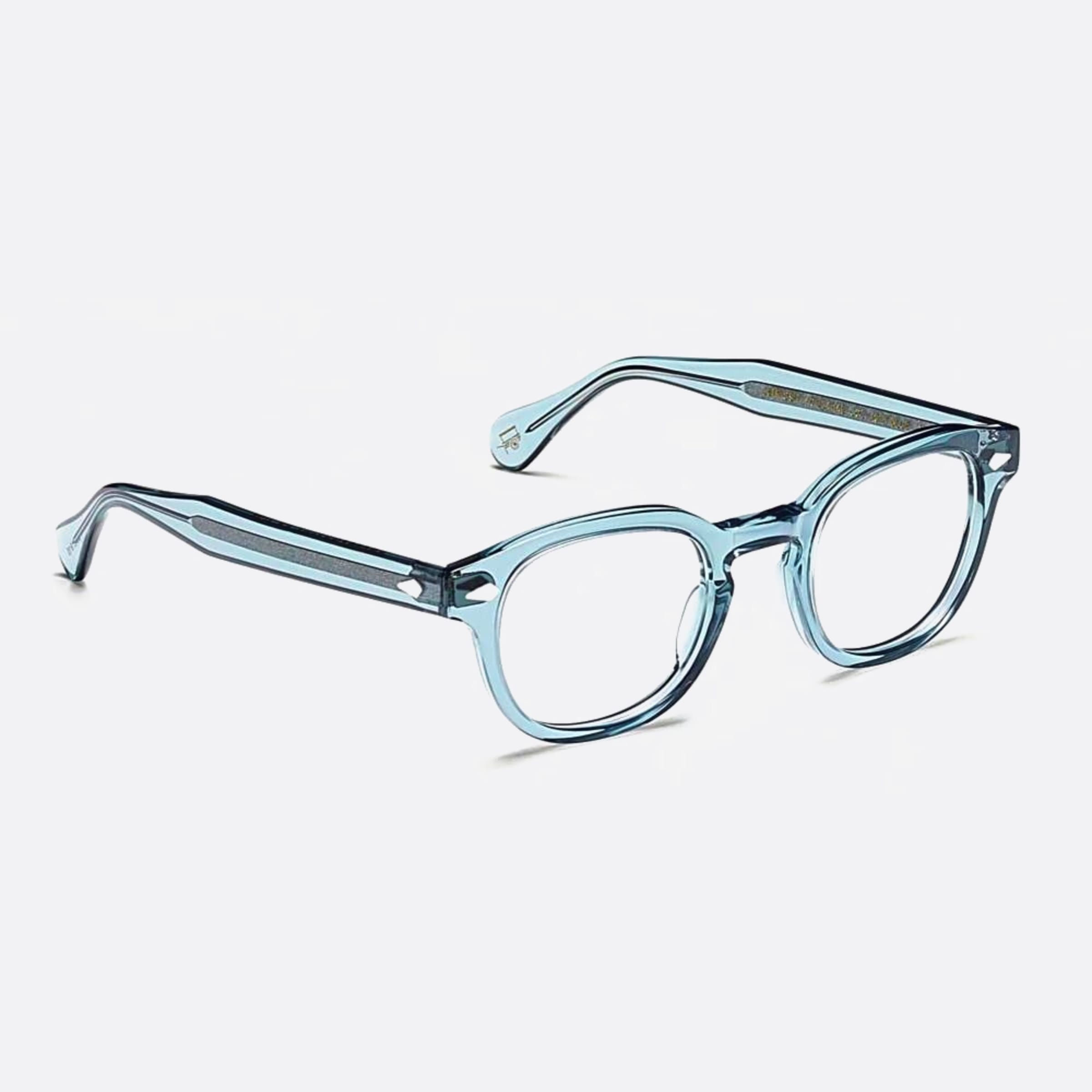 Moscot 52mm Lemtosh Lgbl Blue Geometric Unisex Eyeglasses - Side View