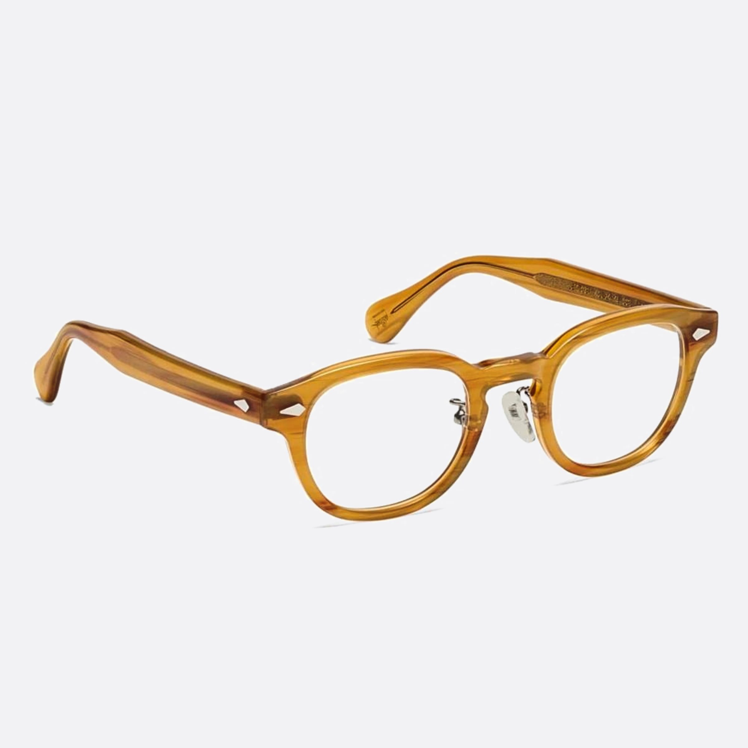 Moscot 49mm Lemtosh Metal Nose Pads Bld Yellow Geometric Unisex Eyeglasses - Side View