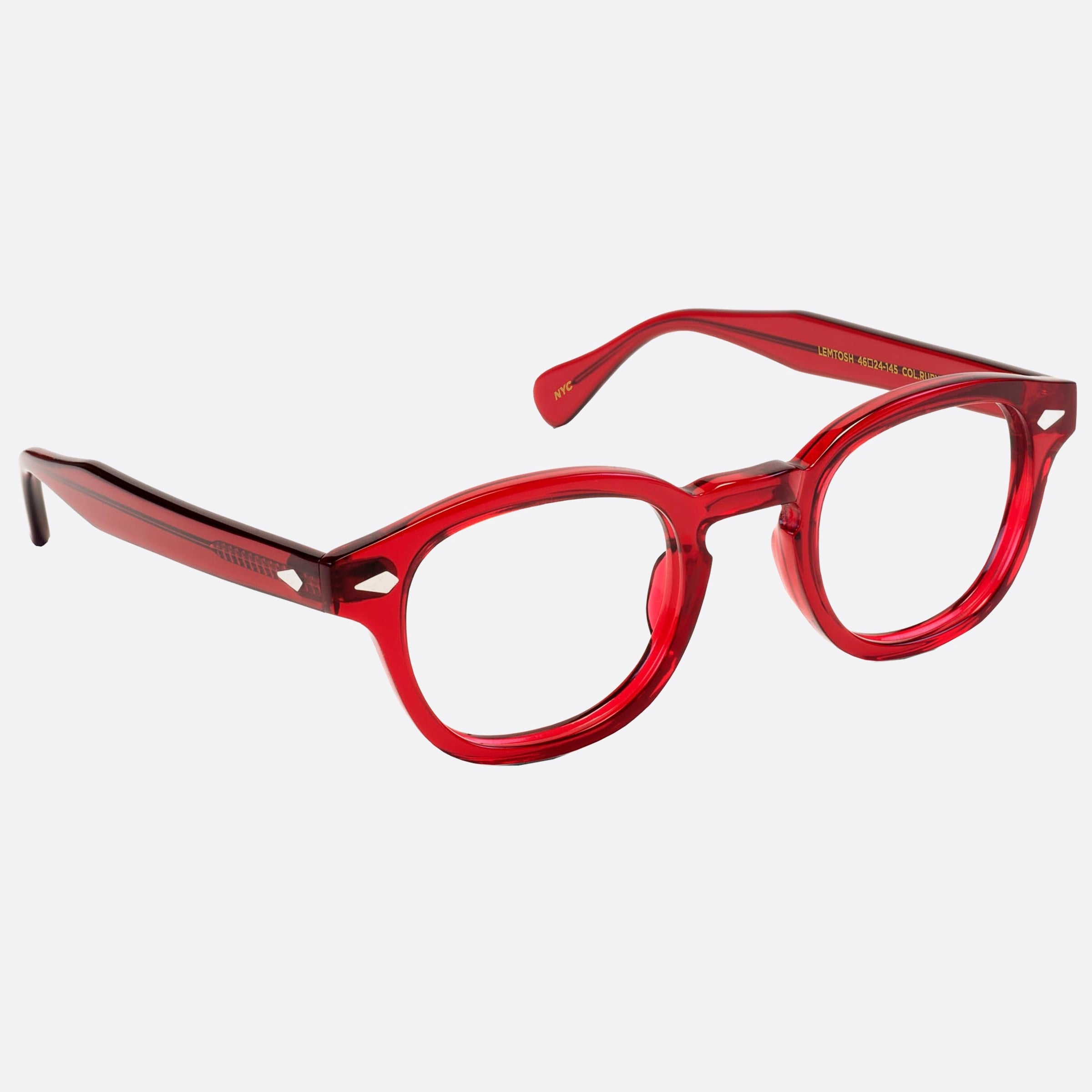 Moscot 46mm Lemtosh Rub Red Geometric Unisex Eyeglasses - Detail View