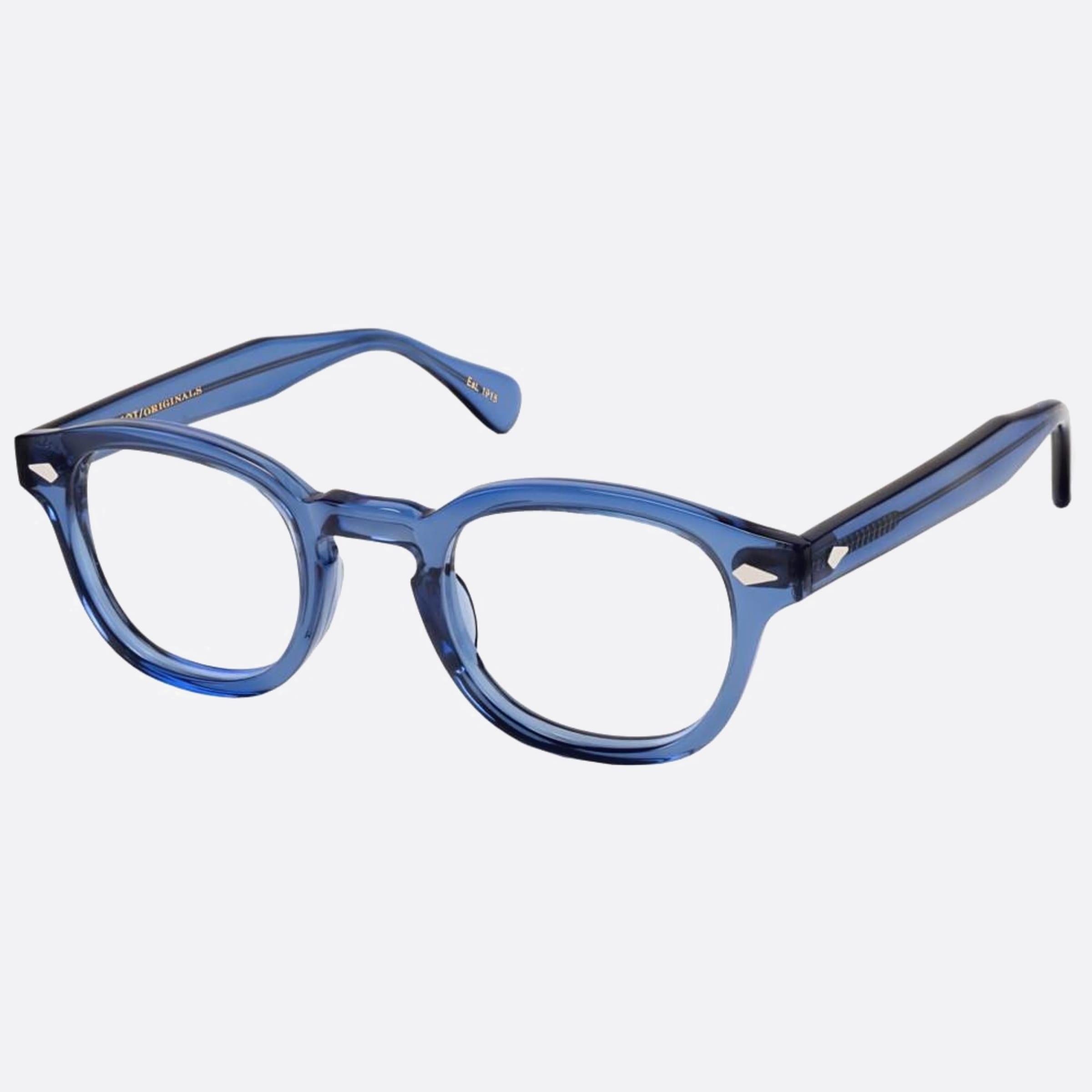 Moscot 44mm Lemtosh Trsap Blue Geometric Unisex Eyeglasses - Side View