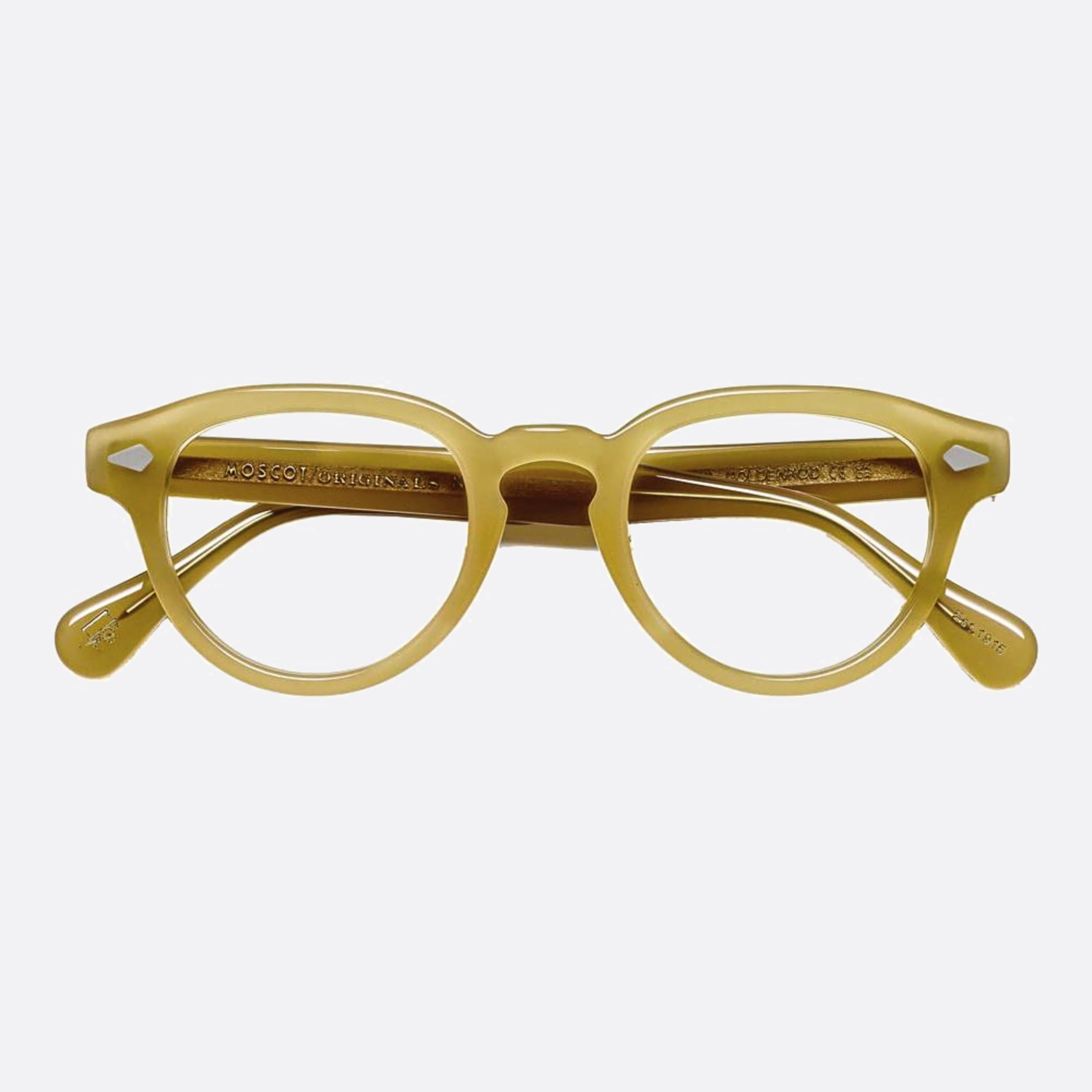 Moscot 46mm Maydela Gldro Brown Geometric Unisex Eyeglasses - Main View