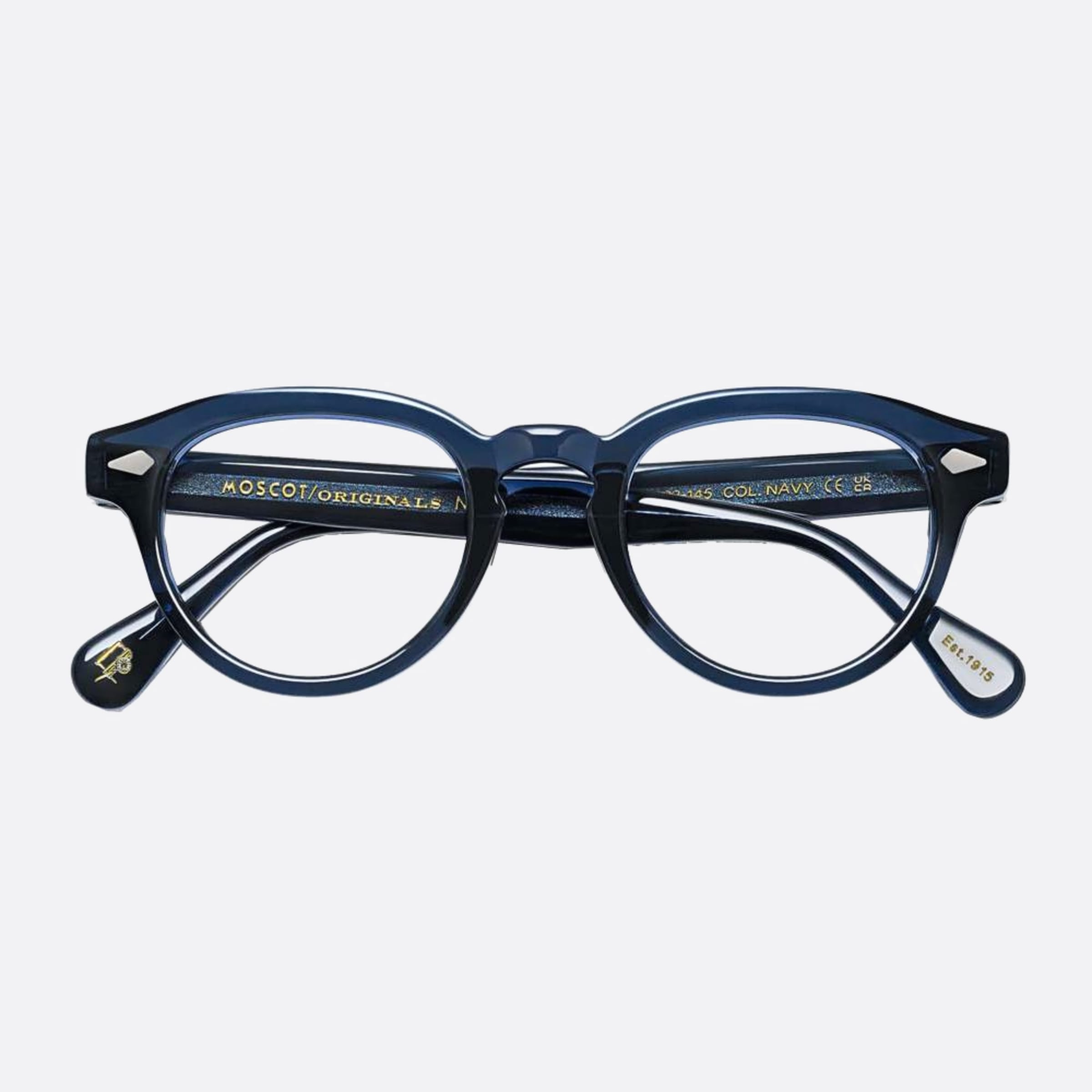 Moscot 46mm Maydela Nvy Blue Geometric Unisex Eyeglasses - Main View
