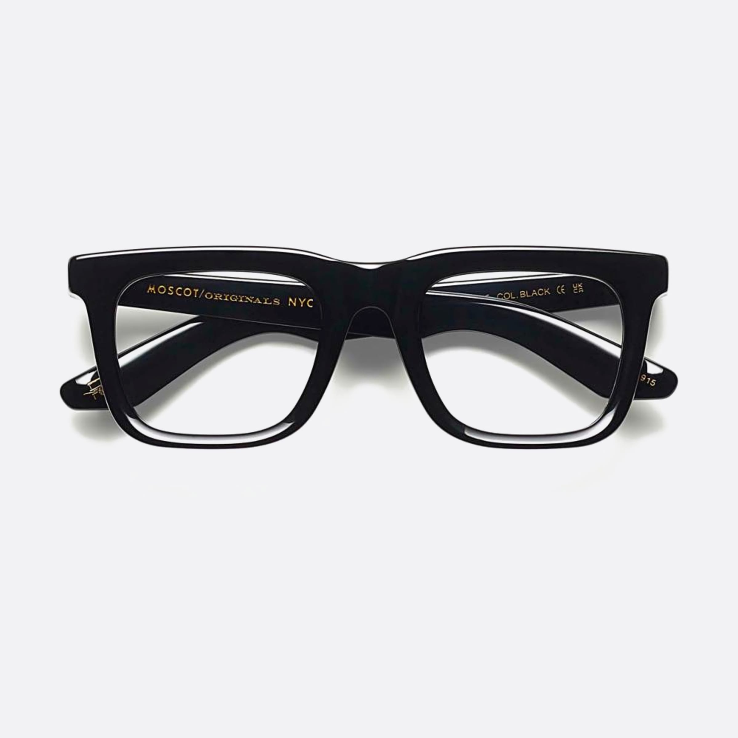 Moscot 49mm Rizik Blk Black Squared Unisex Eyeglasses - Main View