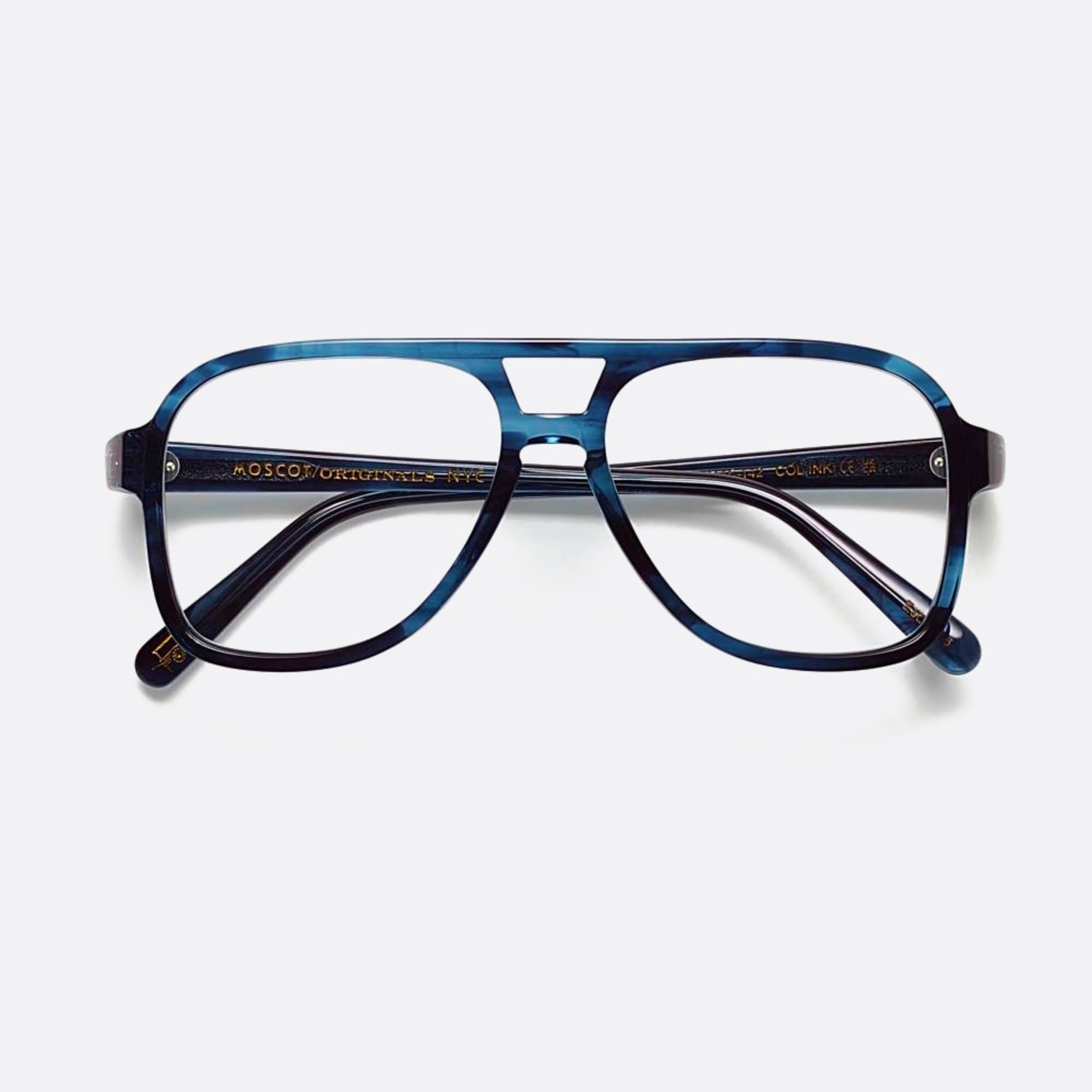 Moscot 54mm Men's Sheister Ink Blue Pilot Eyeglasses - Main View