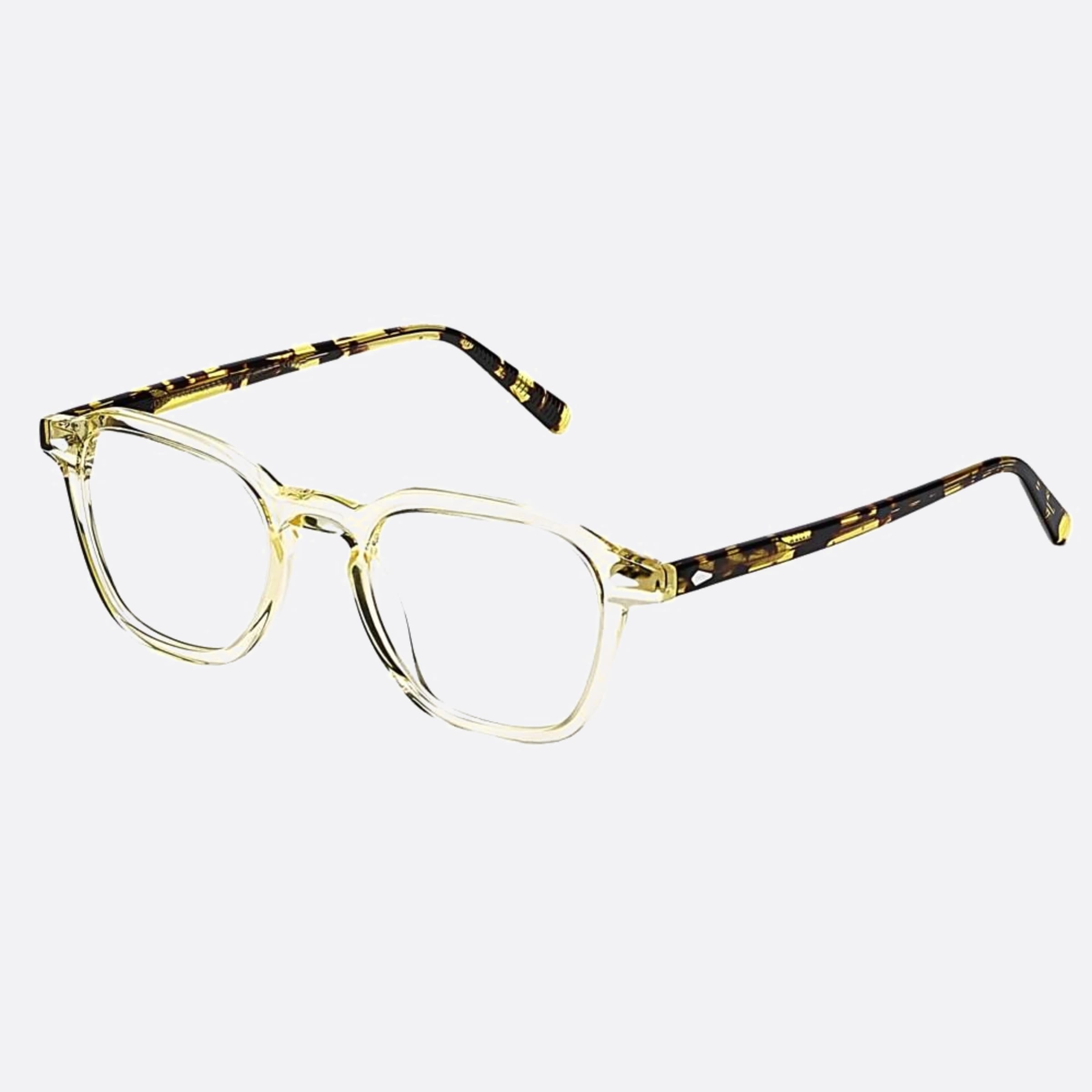 Moscot 50mm Vantz Cttrt Yellow Geometric Unisex Eyeglasses - Side View