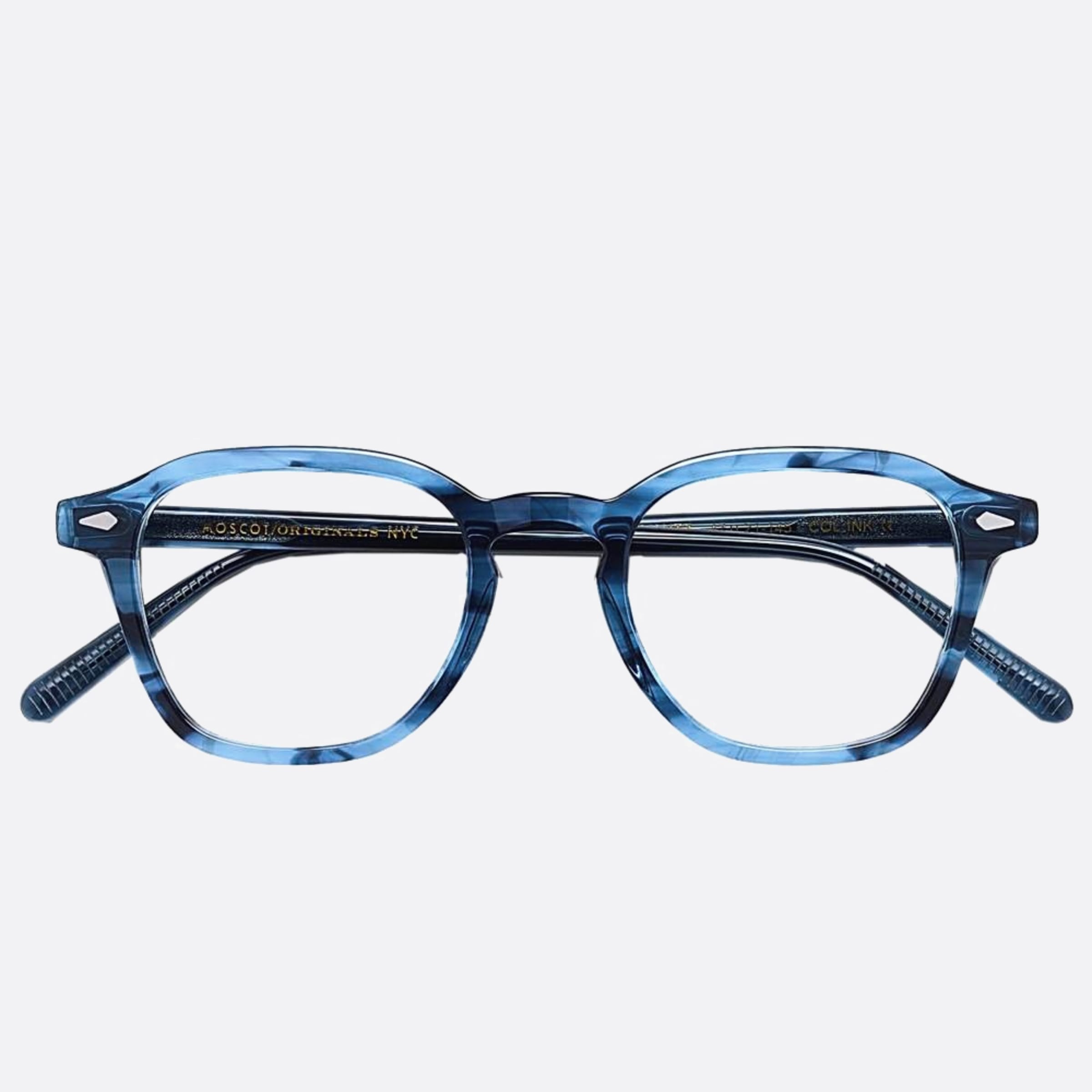 Moscot 47mm Vantz Ink Blue Geometric Unisex Eyeglasses - Main View