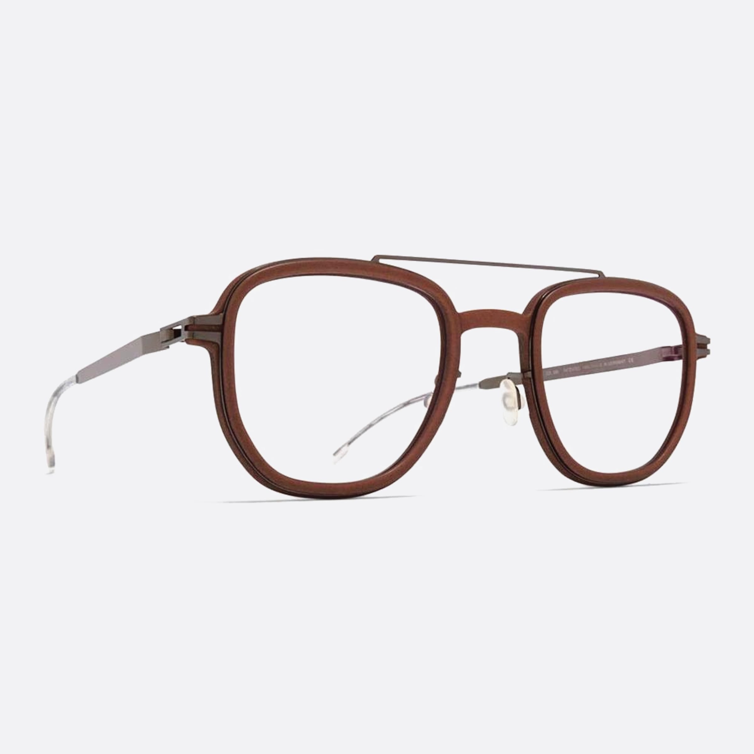 Mykita 48mm Alder Brown Geometric Unisex Eyeglasses - Side View