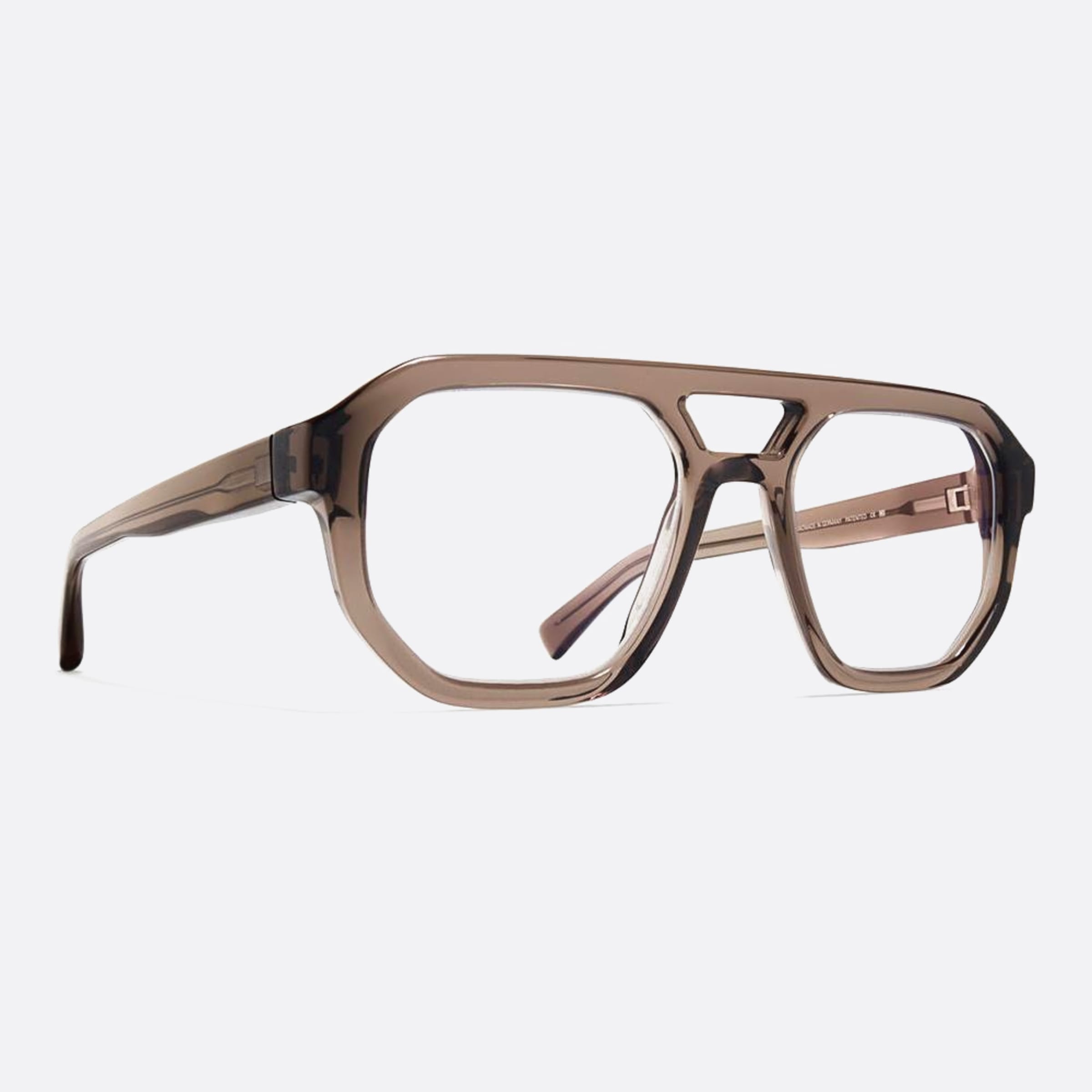 Mykita 53mm Amare Brown Geometric Unisex Eyeglasses - Side View
