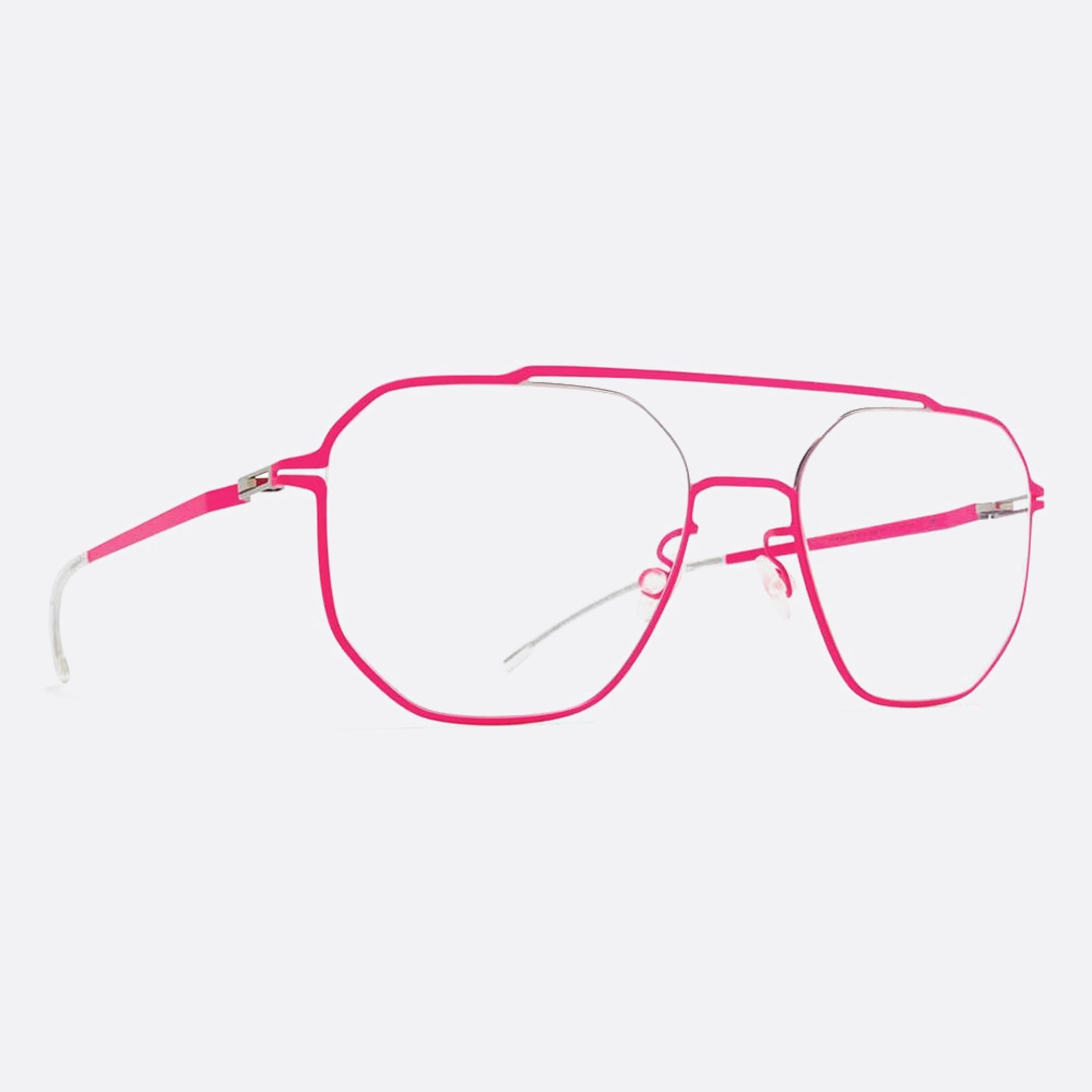 Mykita 53mm Arvo Pink Geometric Unisex Eyeglasses - Side View