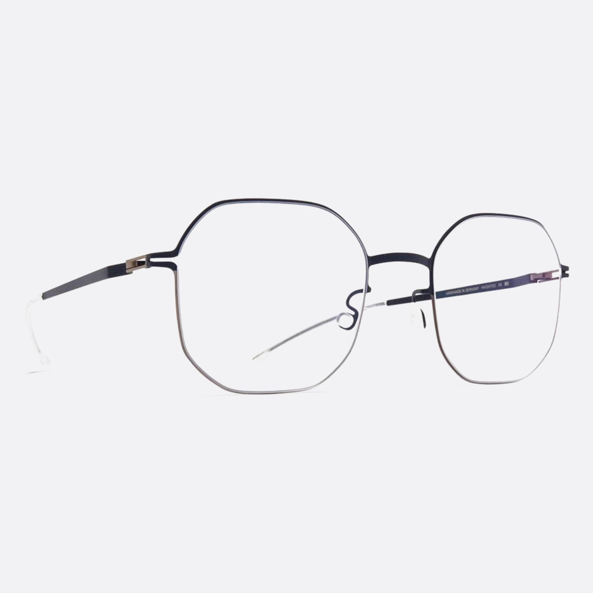 Mykita 49mm Cat Blue Geometric Unisex Eyeglasses - Side View