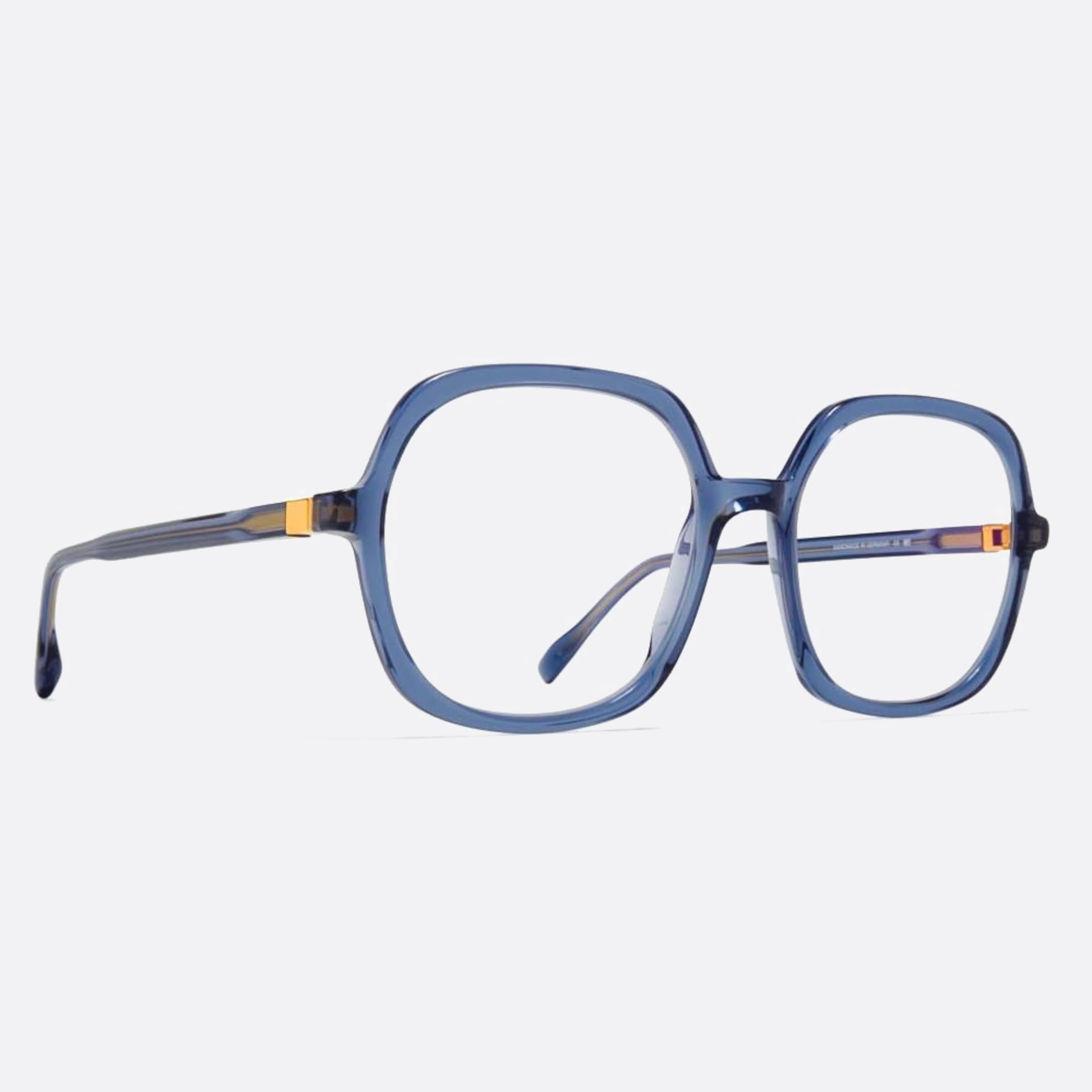 Mykita 54mm Farah Blue Geometric Unisex Eyeglasses - Side View