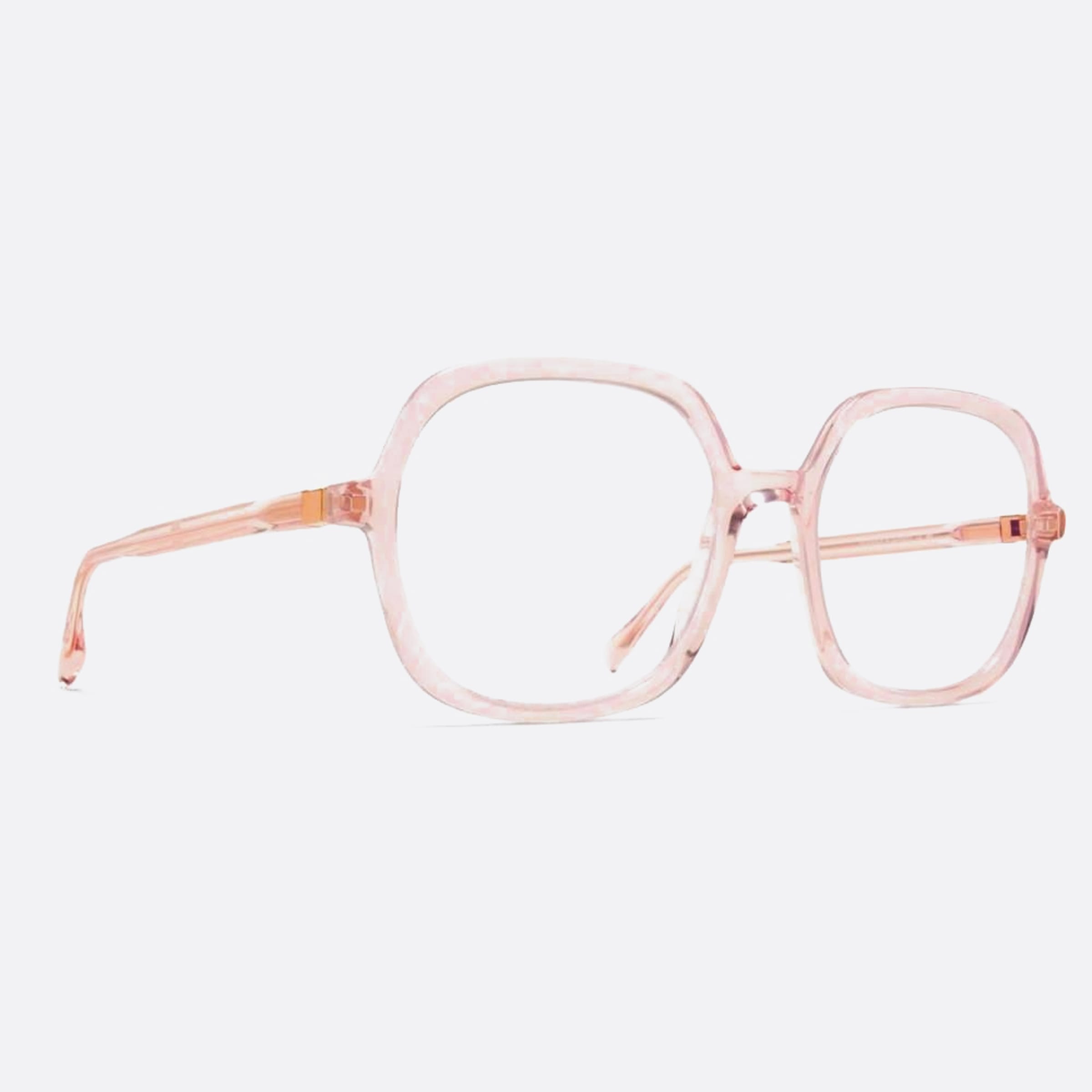 Mykita 54mm Farah Pink Geometric Unisex Eyeglasses - Side View