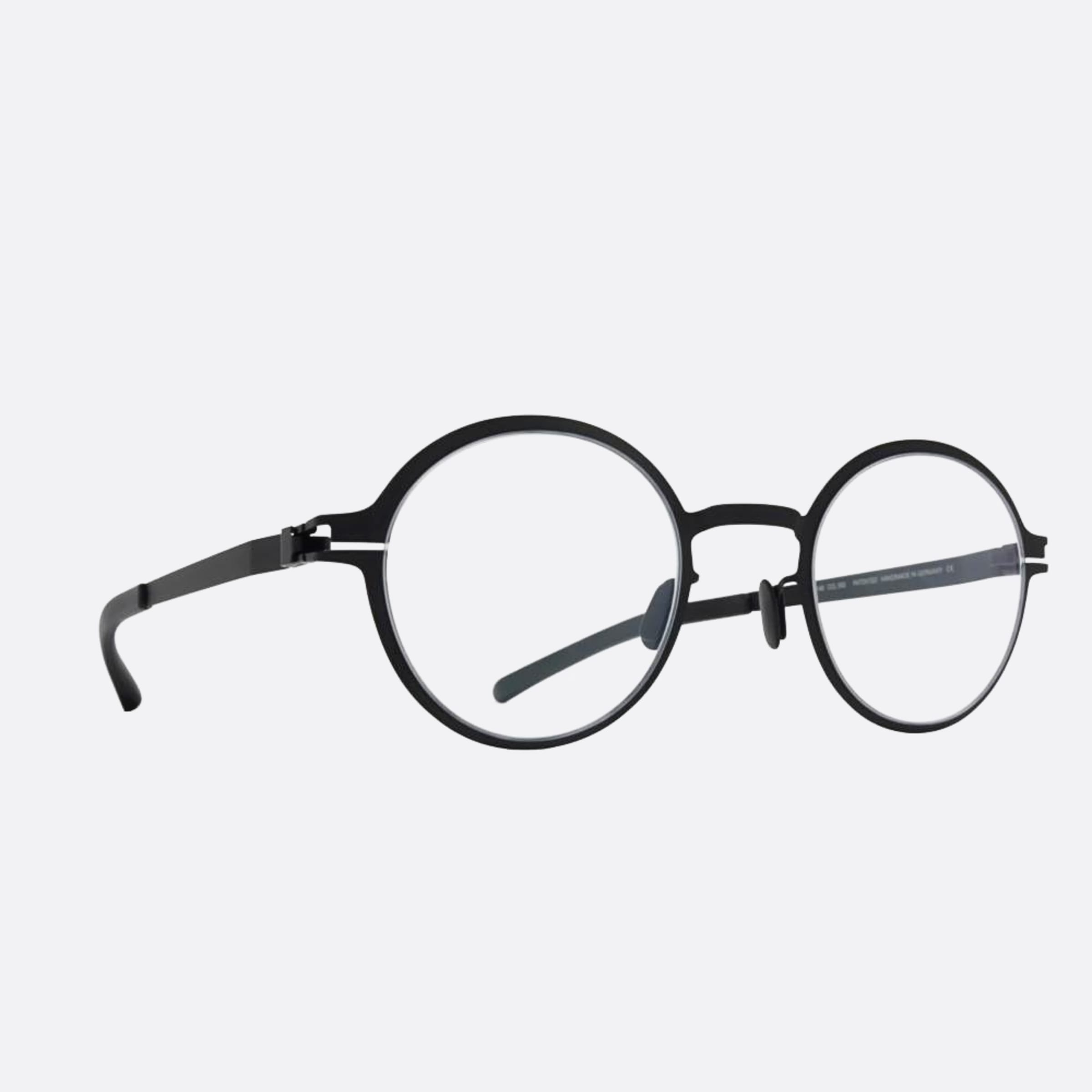 Mykita 44mm Getz Black Round Unisex Eyeglasses - Side View