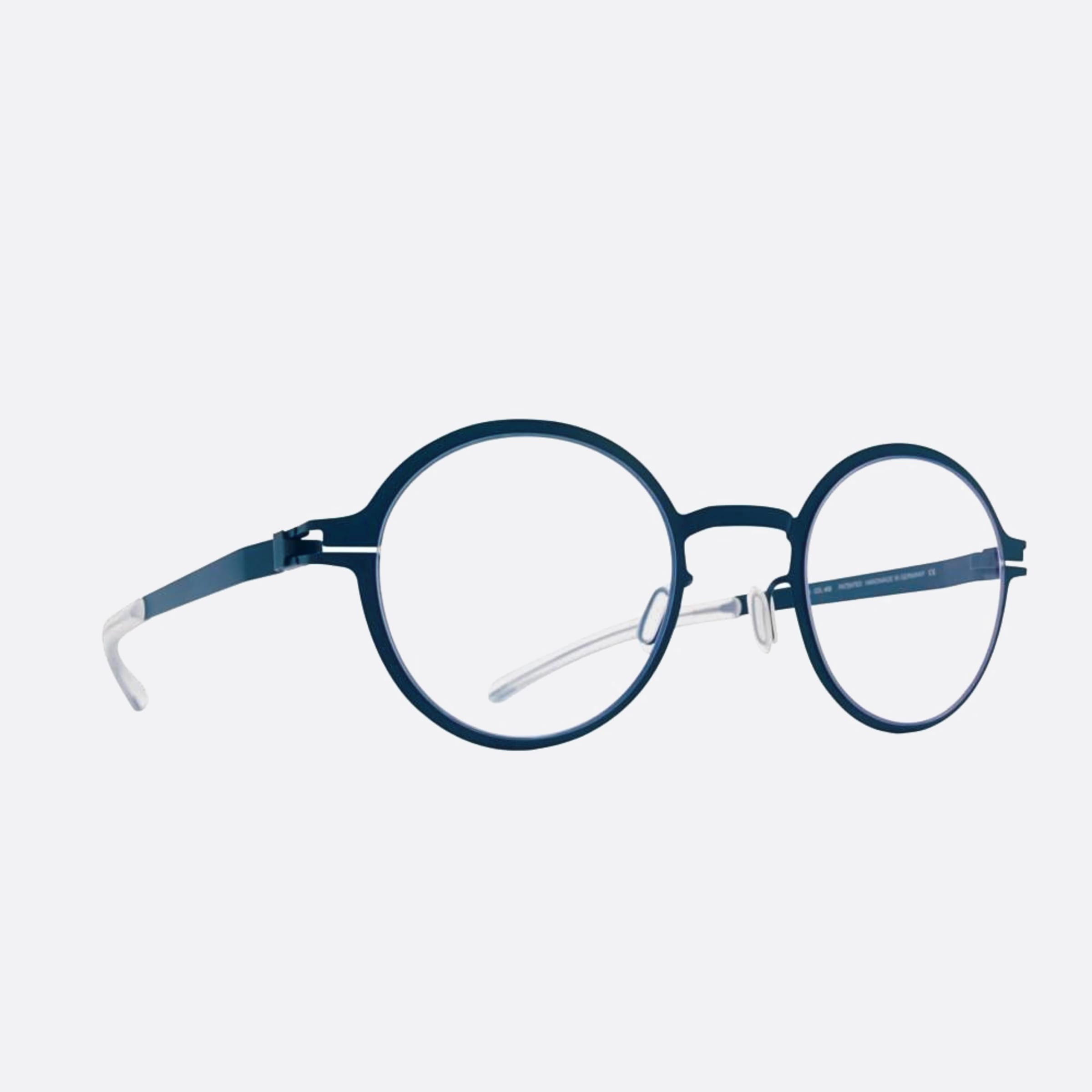 Mykita 44mm Getz Blue Round Unisex Eyeglasses - Side View